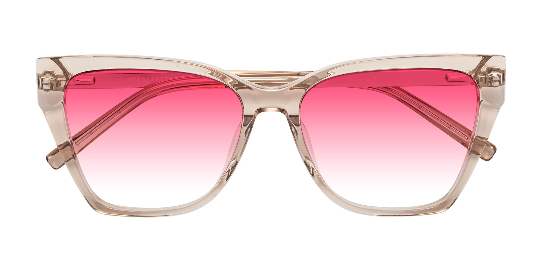 Folded Front of Swartz in Amber with Pink Gradient Lenses