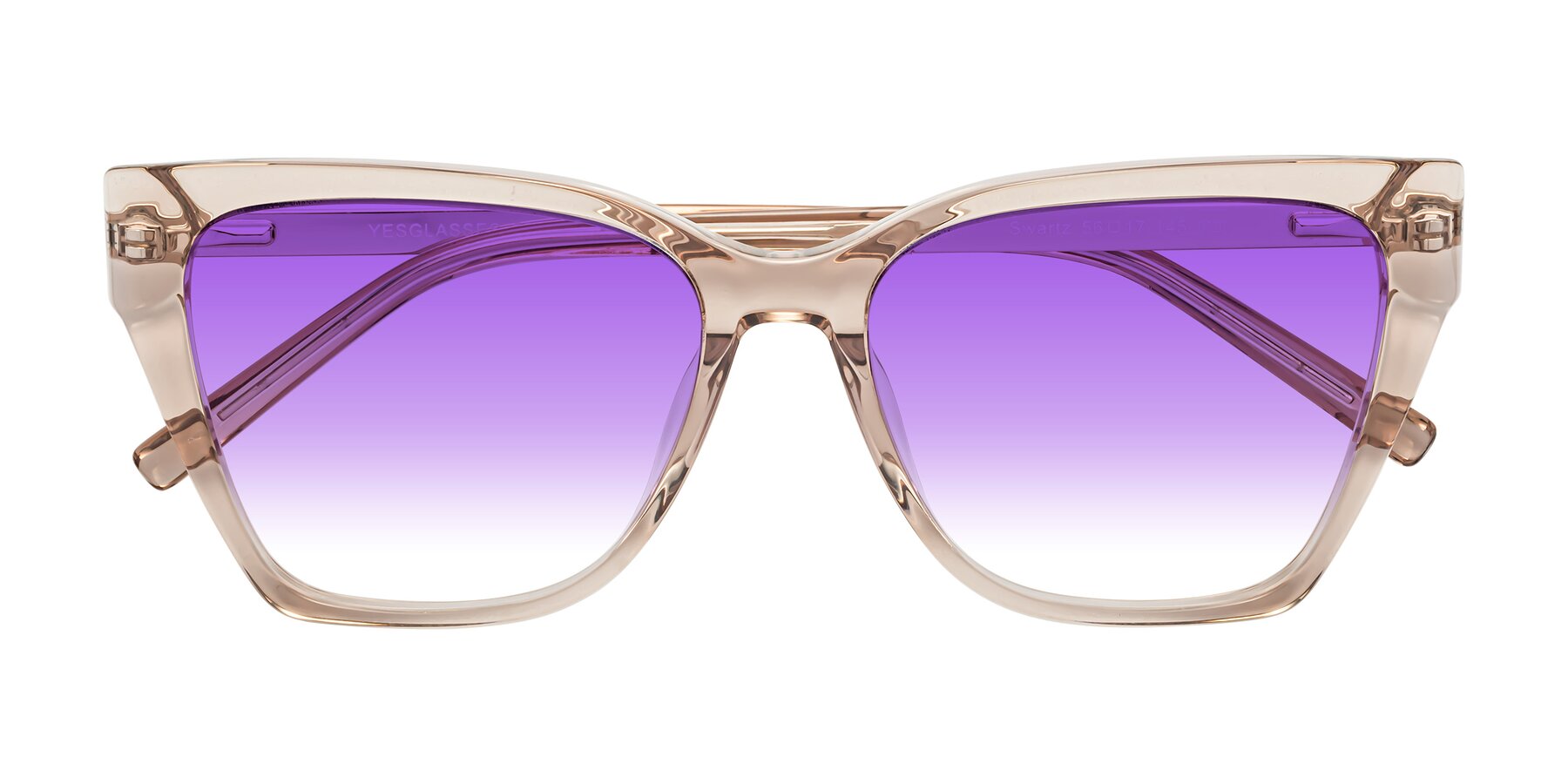 Folded Front of Swartz in Amber with Purple Gradient Lenses