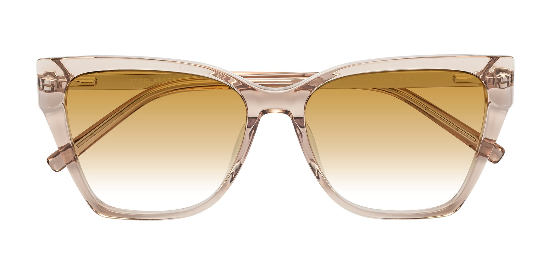 Folded Front of Swartz in Amber with Champagne Gradient Lenses
