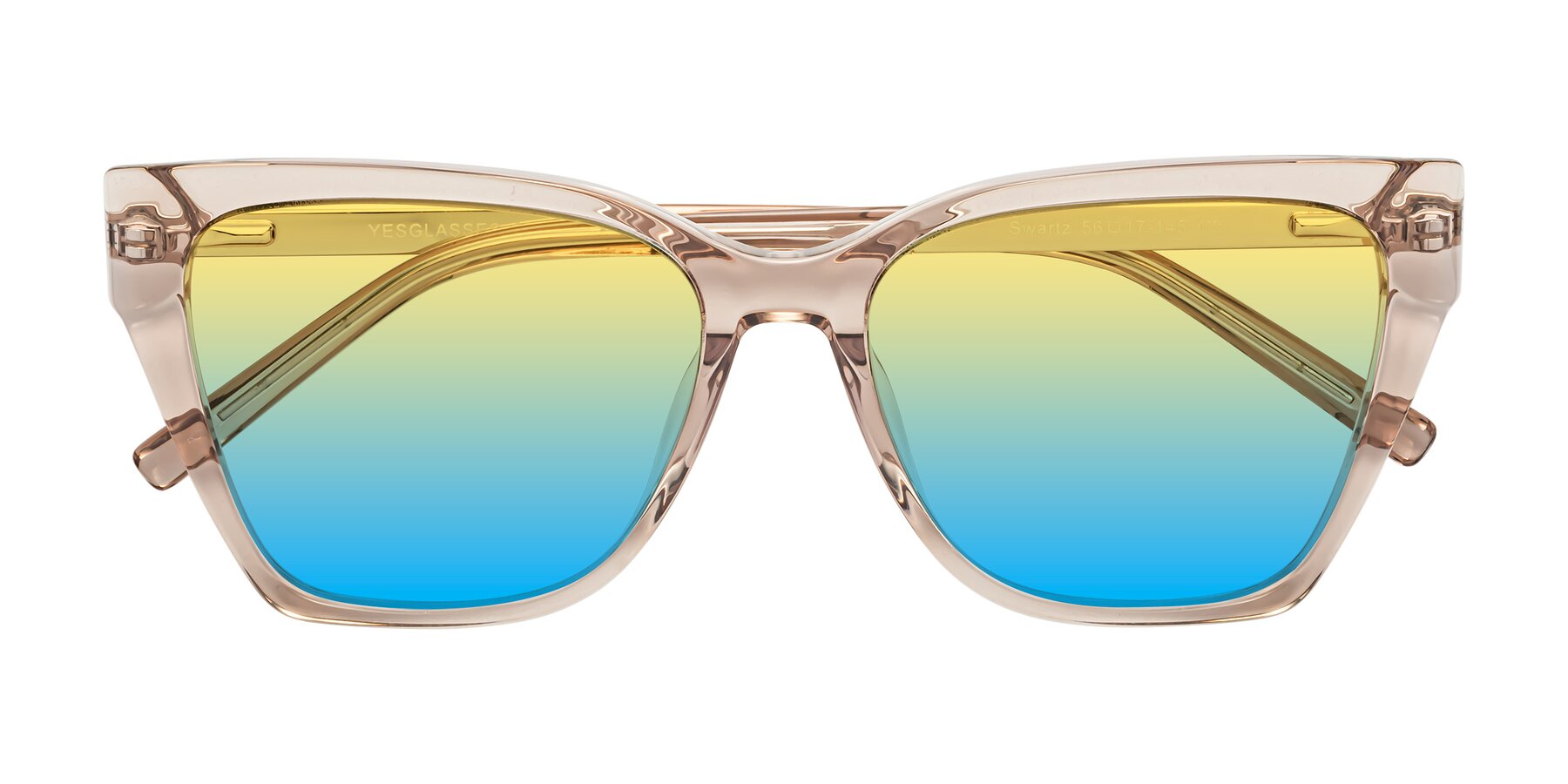 Folded Front of Swartz in Amber with Yellow / Blue Gradient Lenses