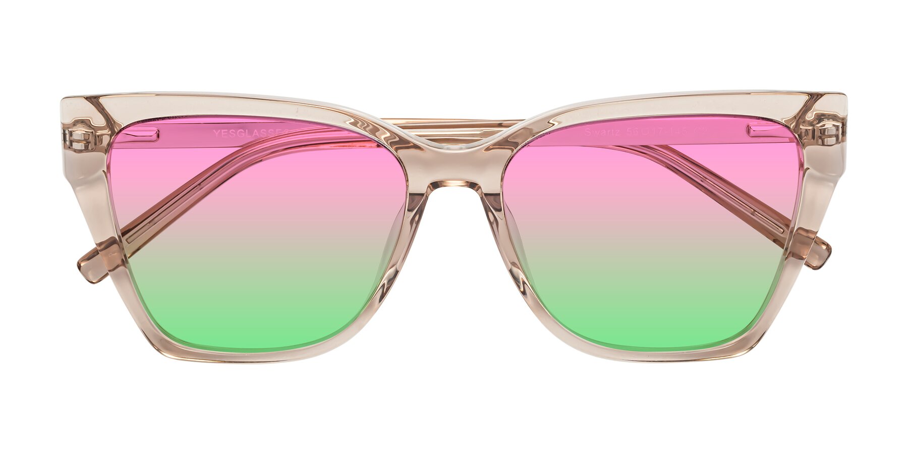 Folded Front of Swartz in Amber with Pink / Green Gradient Lenses