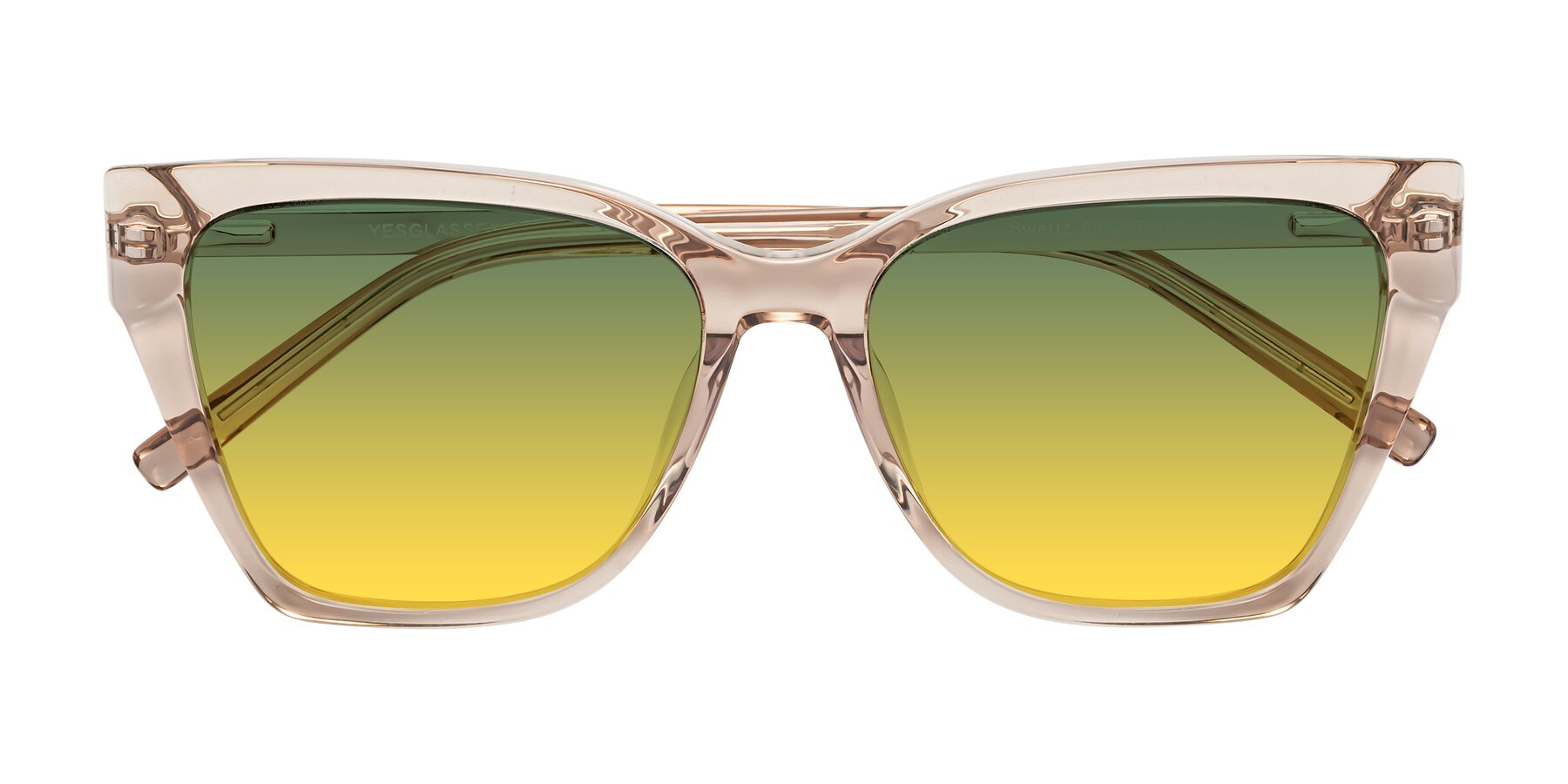 Folded Front of Swartz in Amber with Green / Yellow Gradient Lenses
