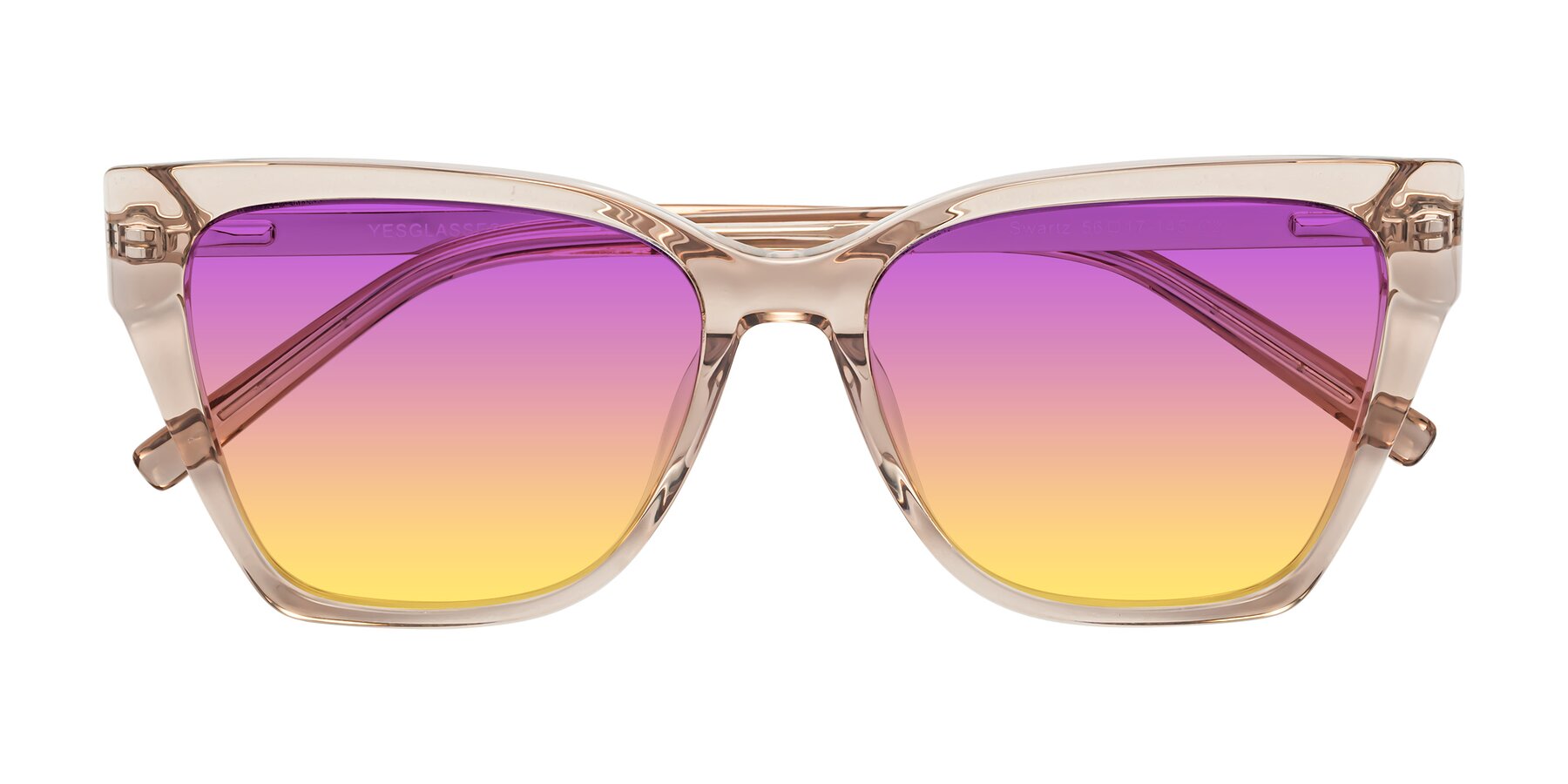 Folded Front of Swartz in Amber with Purple / Yellow Gradient Lenses