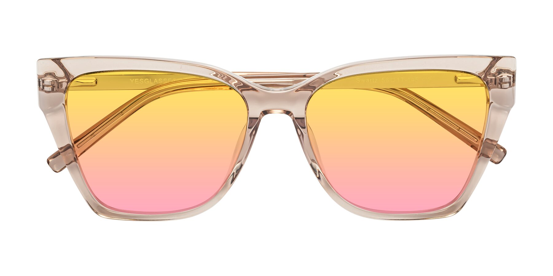 Folded Front of Swartz in Amber with Yellow / Pink Gradient Lenses