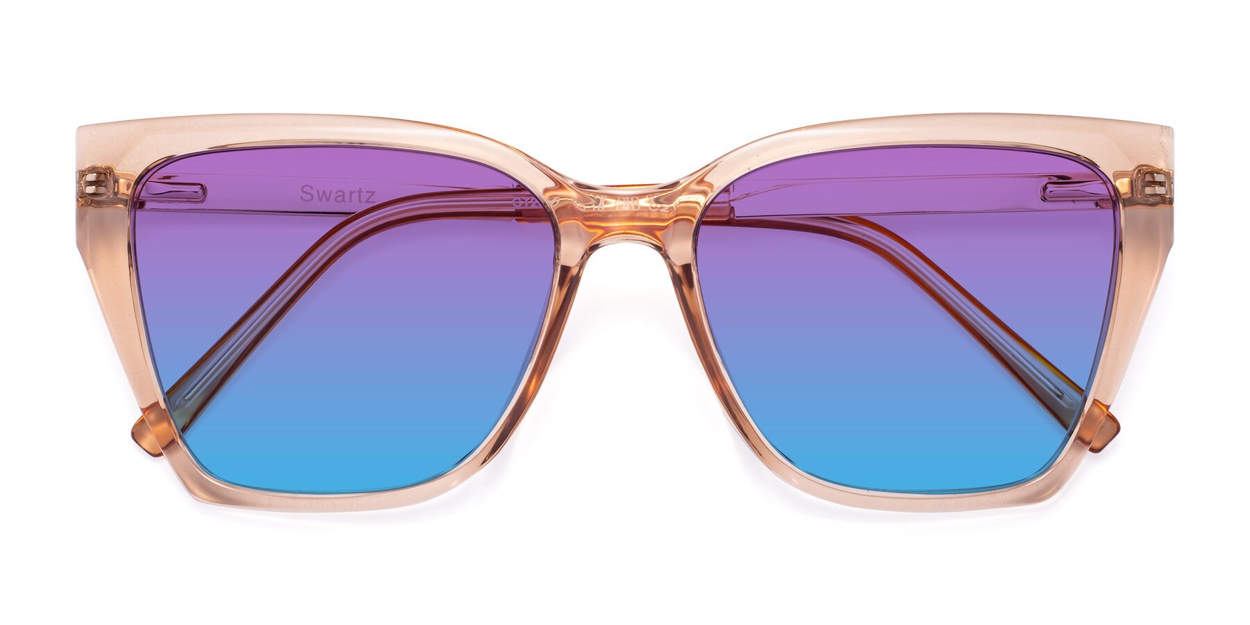 Folded Front of Swartz in Amber with Purple / Blue Gradient Lenses
