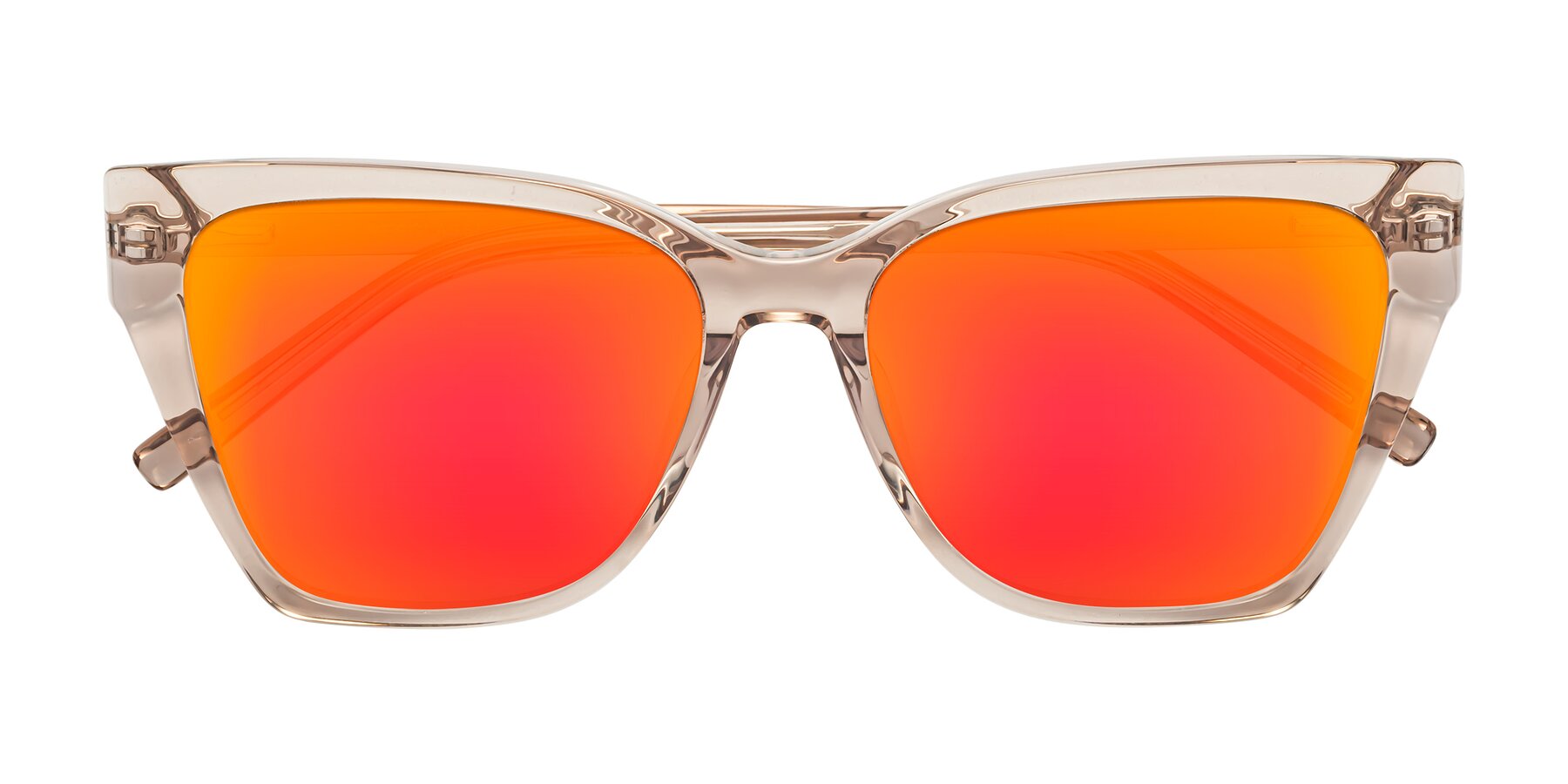 Folded Front of Swartz in Amber with Red Gold Mirrored Lenses
