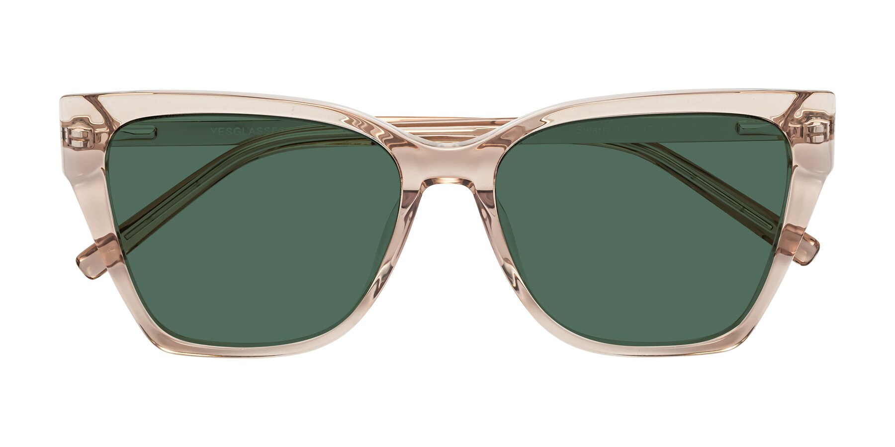 Folded Front of Swartz in Amber with Green Polarized Lenses
