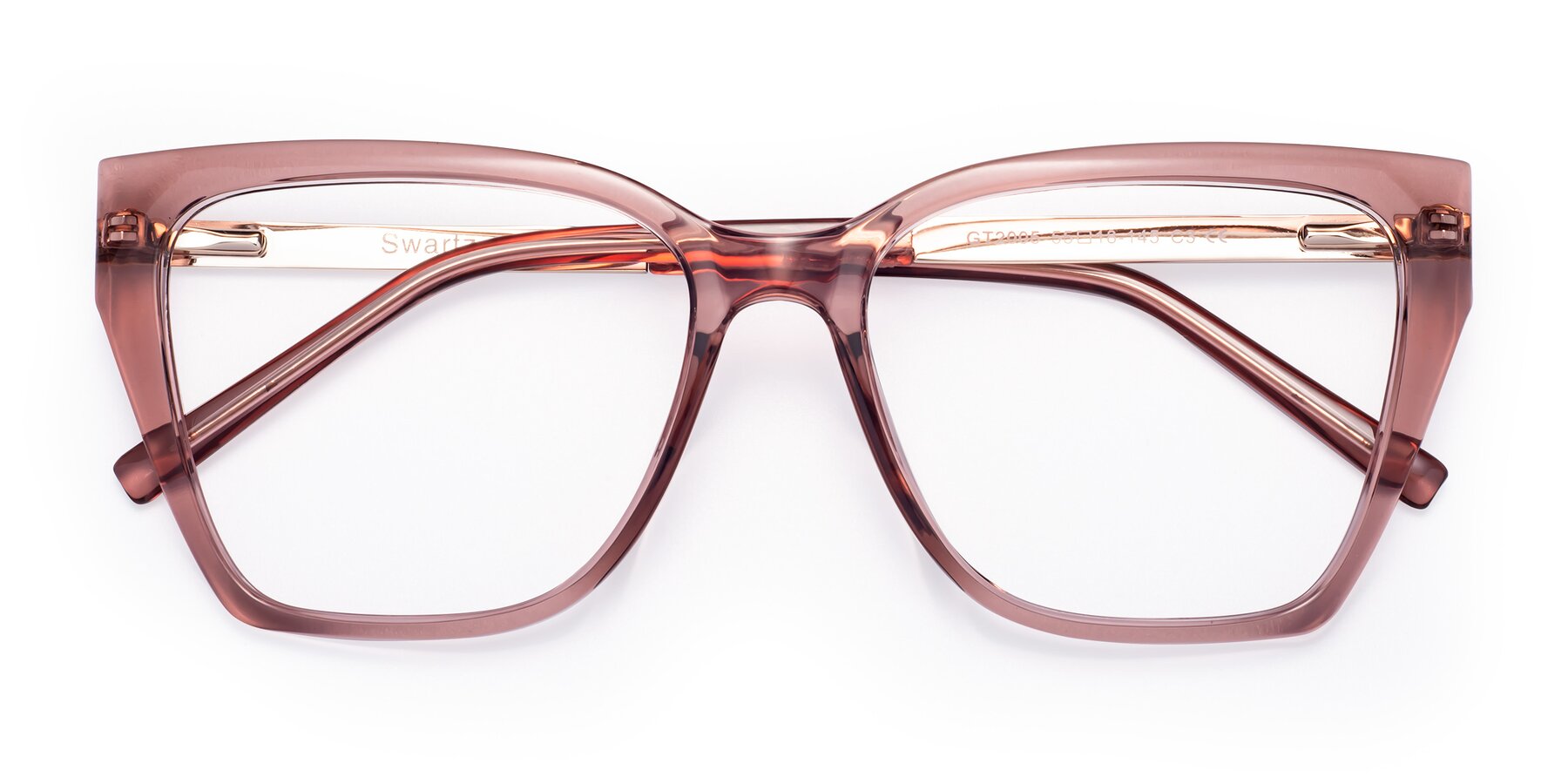 Folded Front of Swartz in Grape with Clear Eyeglass Lenses