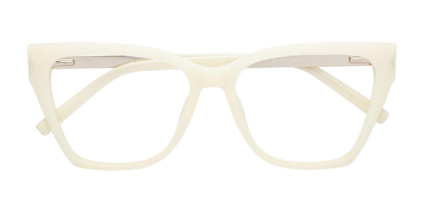 Folded Front of Swartz in Ivory with Clear Blue Light Blocking Lenses