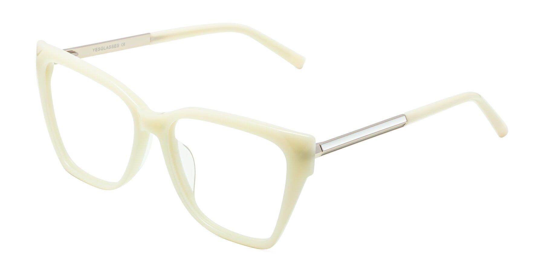 Angle of Swartz in Ivory with Clear Blue Light Blocking Lenses
