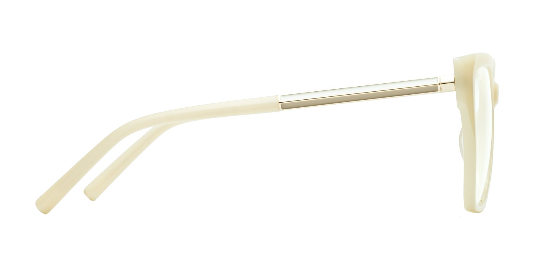 Side of Swartz in Ivory with Clear Blue Light Blocking Lenses