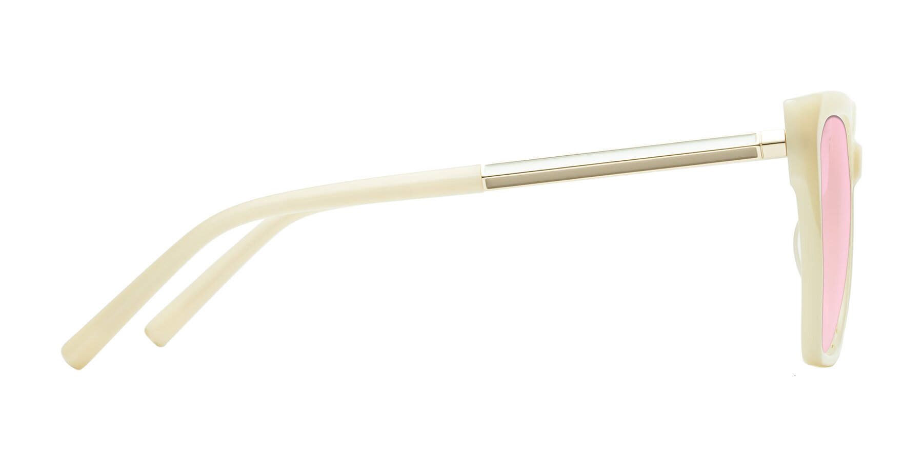 Side of Swartz in Ivory with Light Pink Tinted Lenses