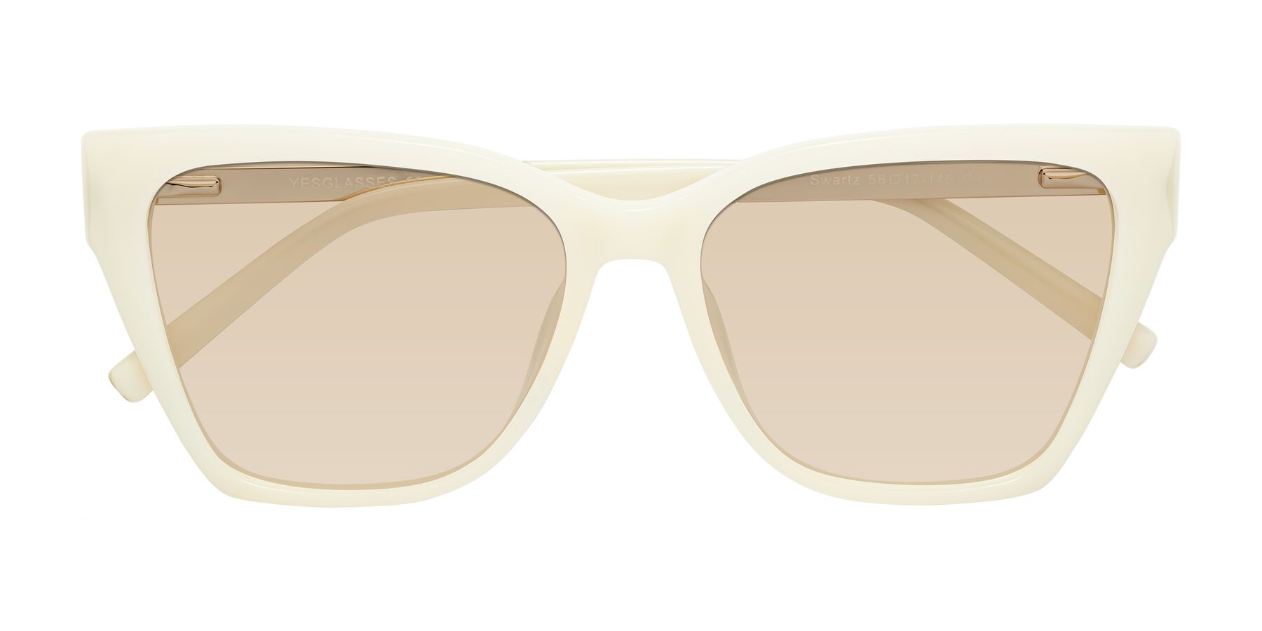 Folded Front of Swartz in Ivory with Light Brown Tinted Lenses