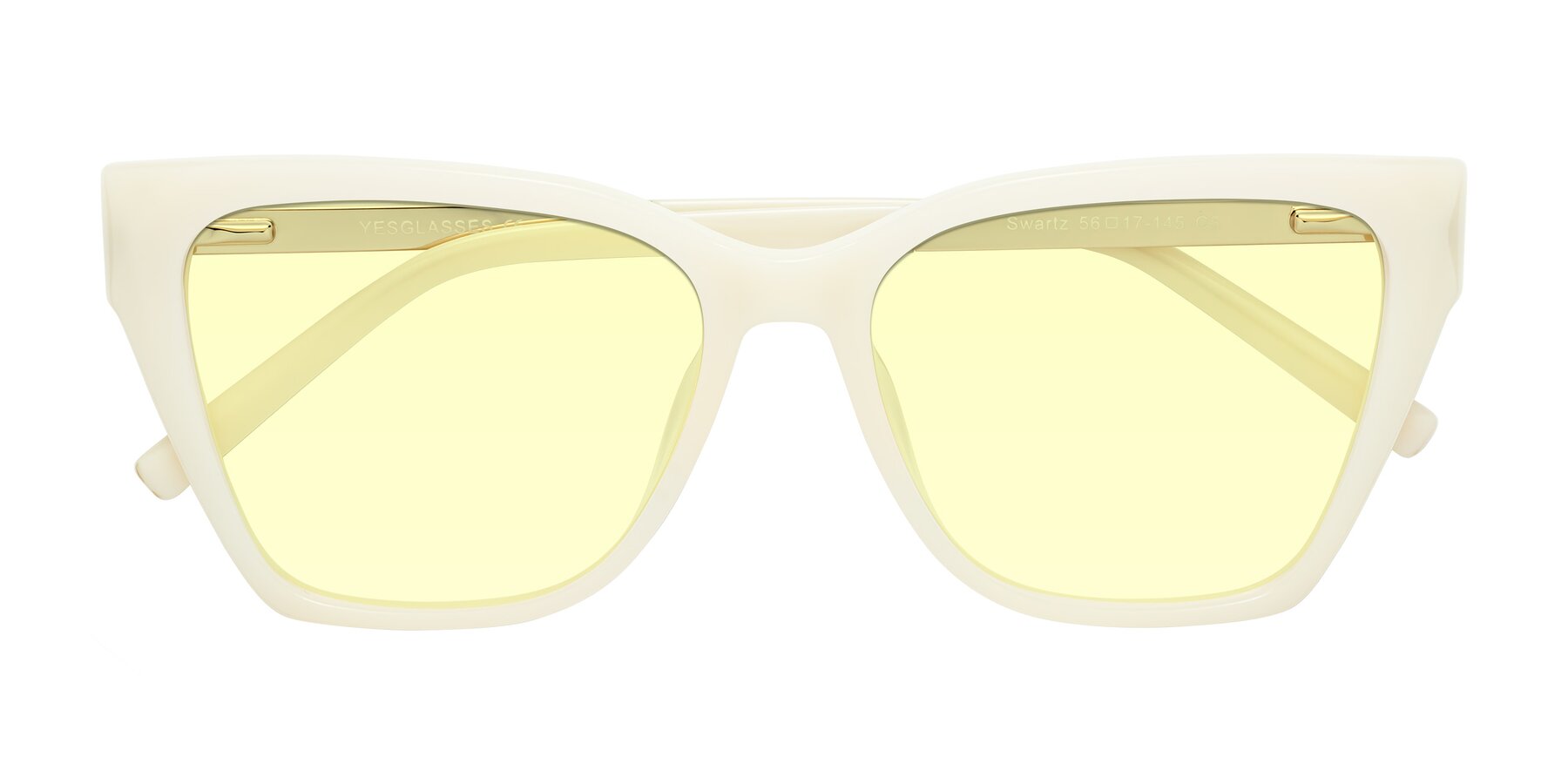 Folded Front of Swartz in Ivory with Light Yellow Tinted Lenses