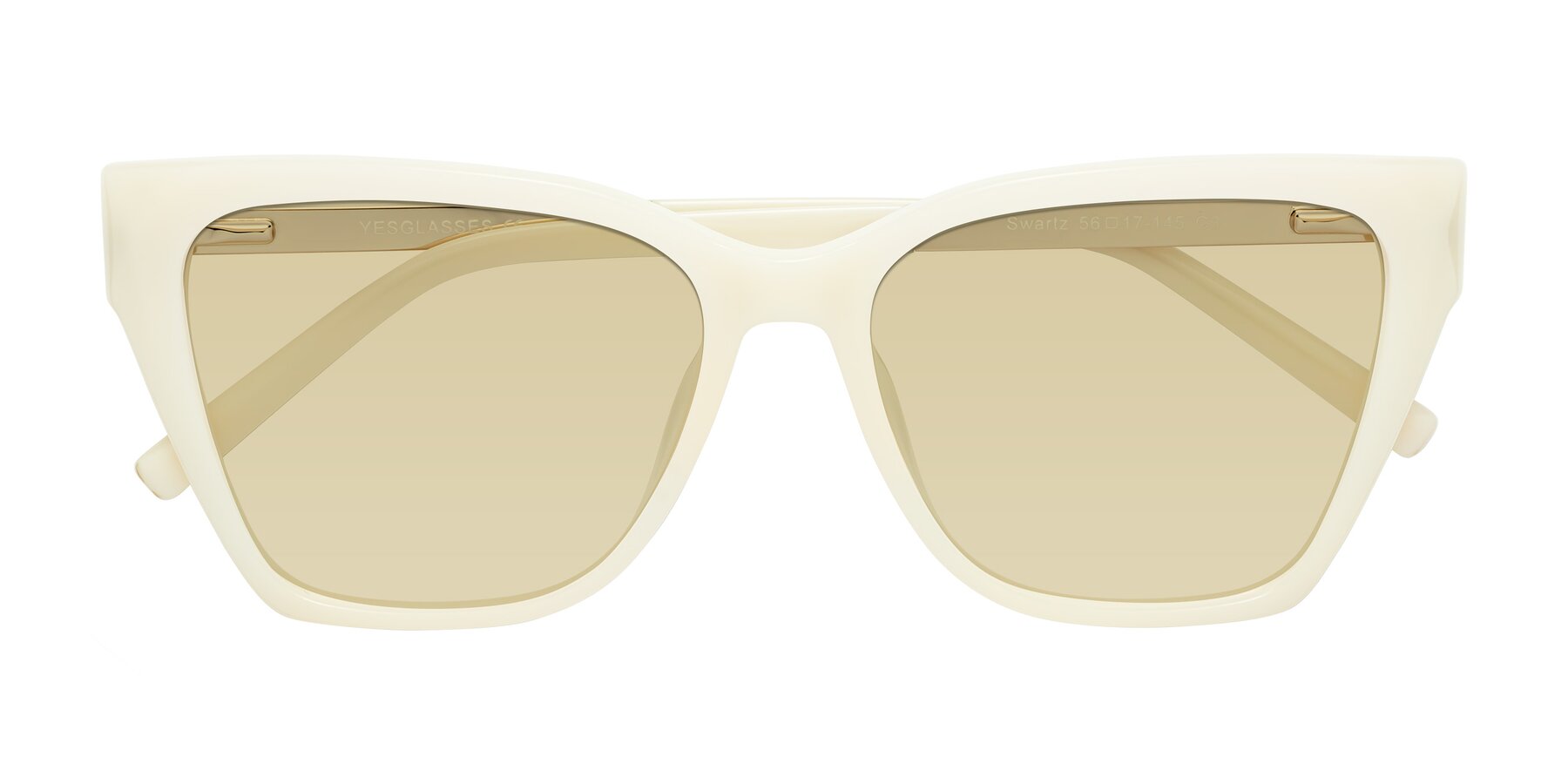 Folded Front of Swartz in Ivory with Light Champagne Tinted Lenses