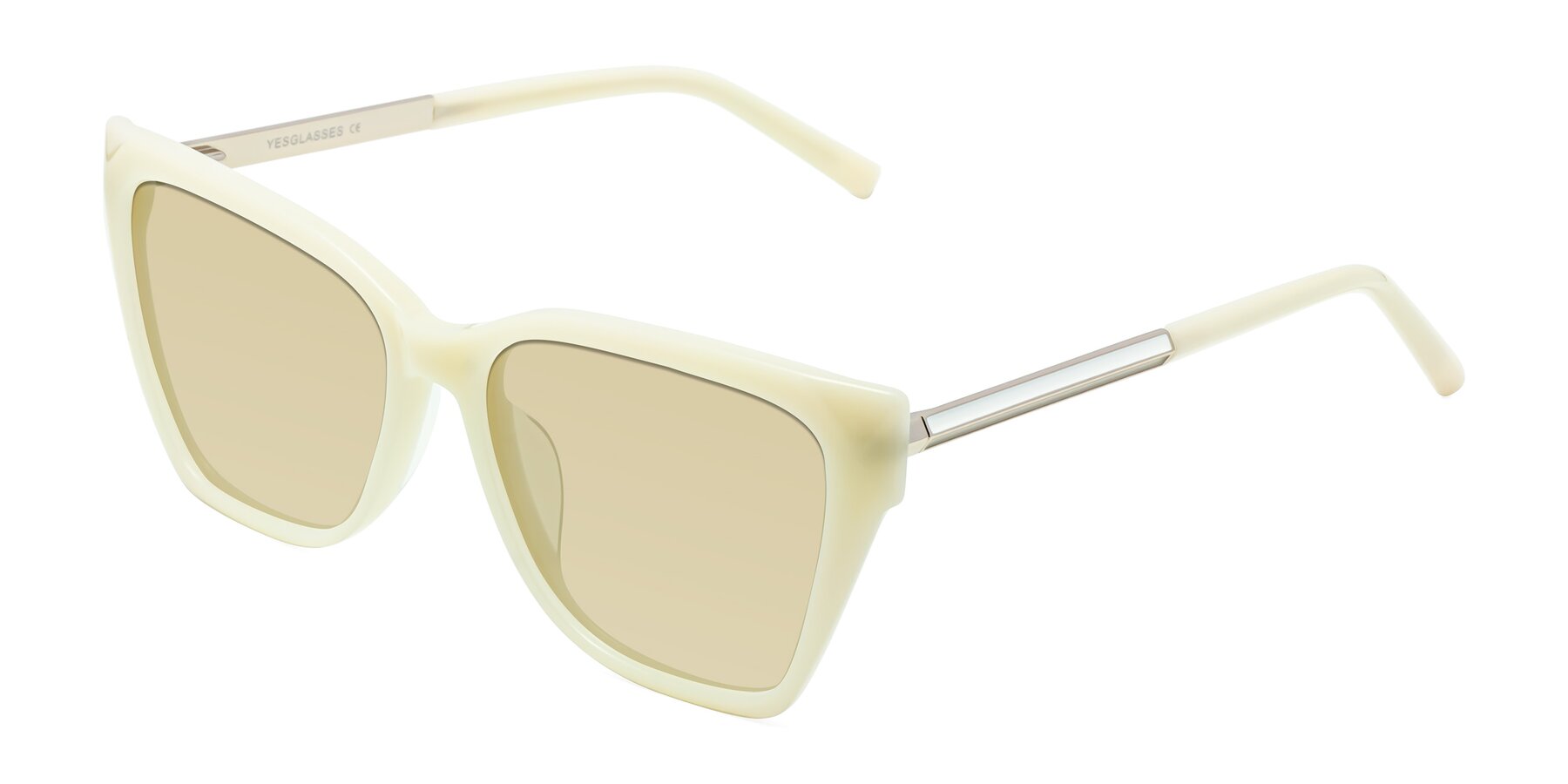 Angle of Swartz in Ivory with Light Champagne Tinted Lenses
