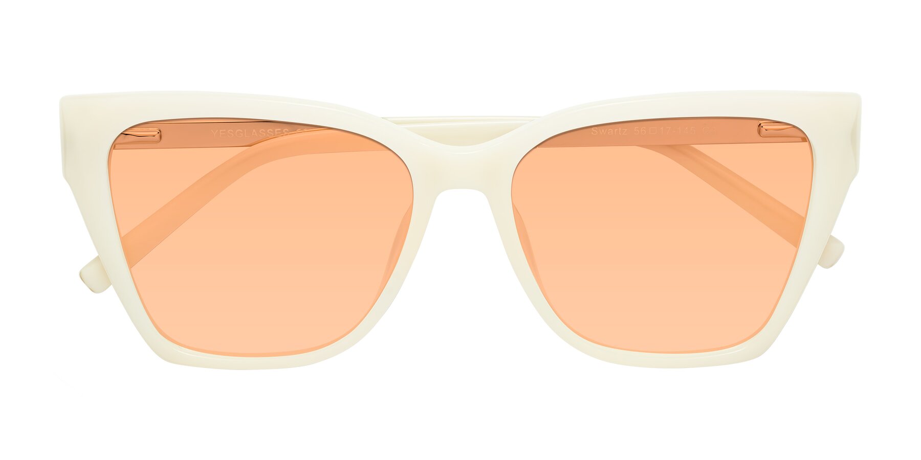Folded Front of Swartz in Ivory with Light Orange Tinted Lenses