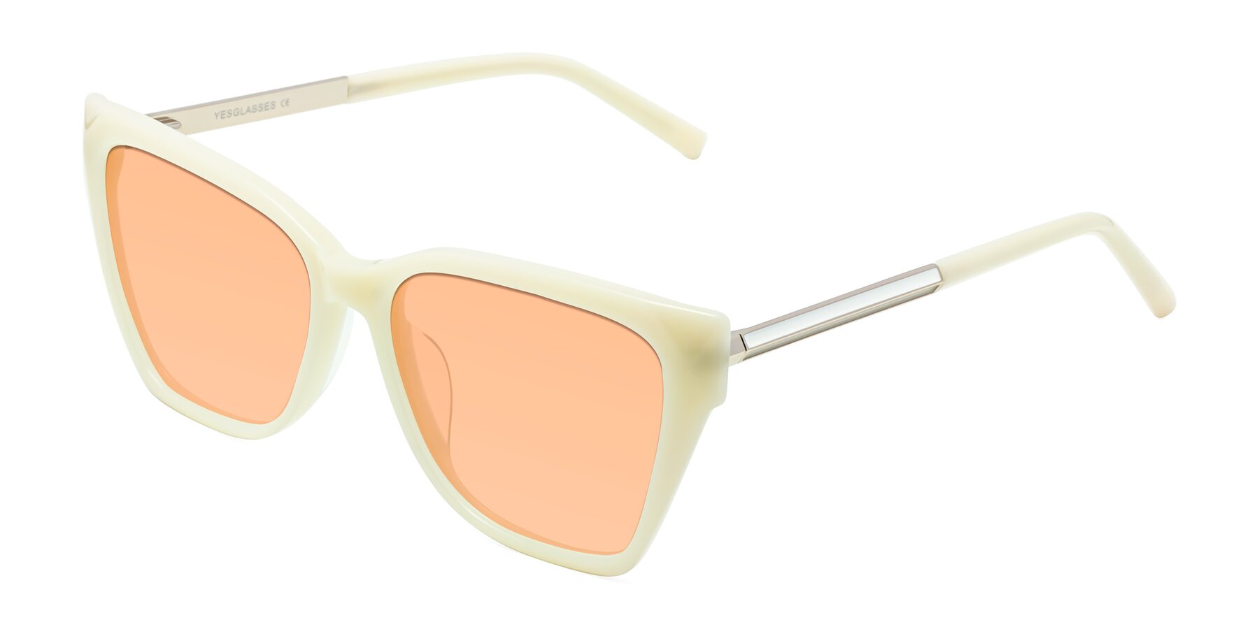 Angle of Swartz in Ivory with Light Orange Tinted Lenses