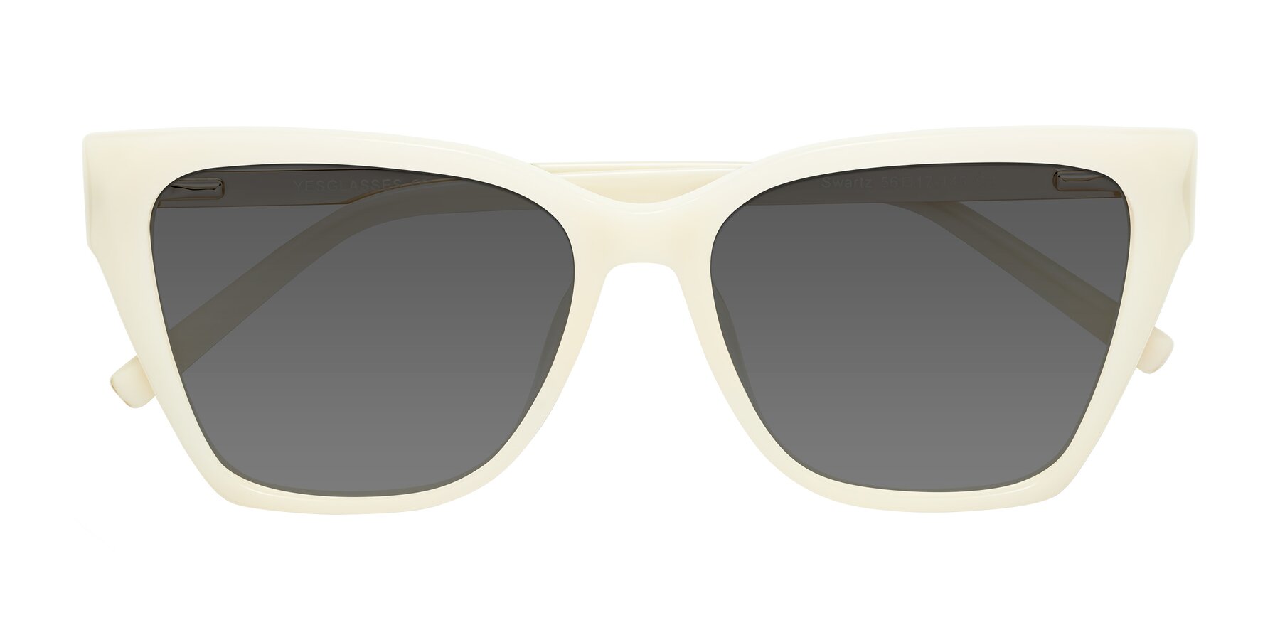 Folded Front of Swartz in Ivory with Medium Gray Tinted Lenses