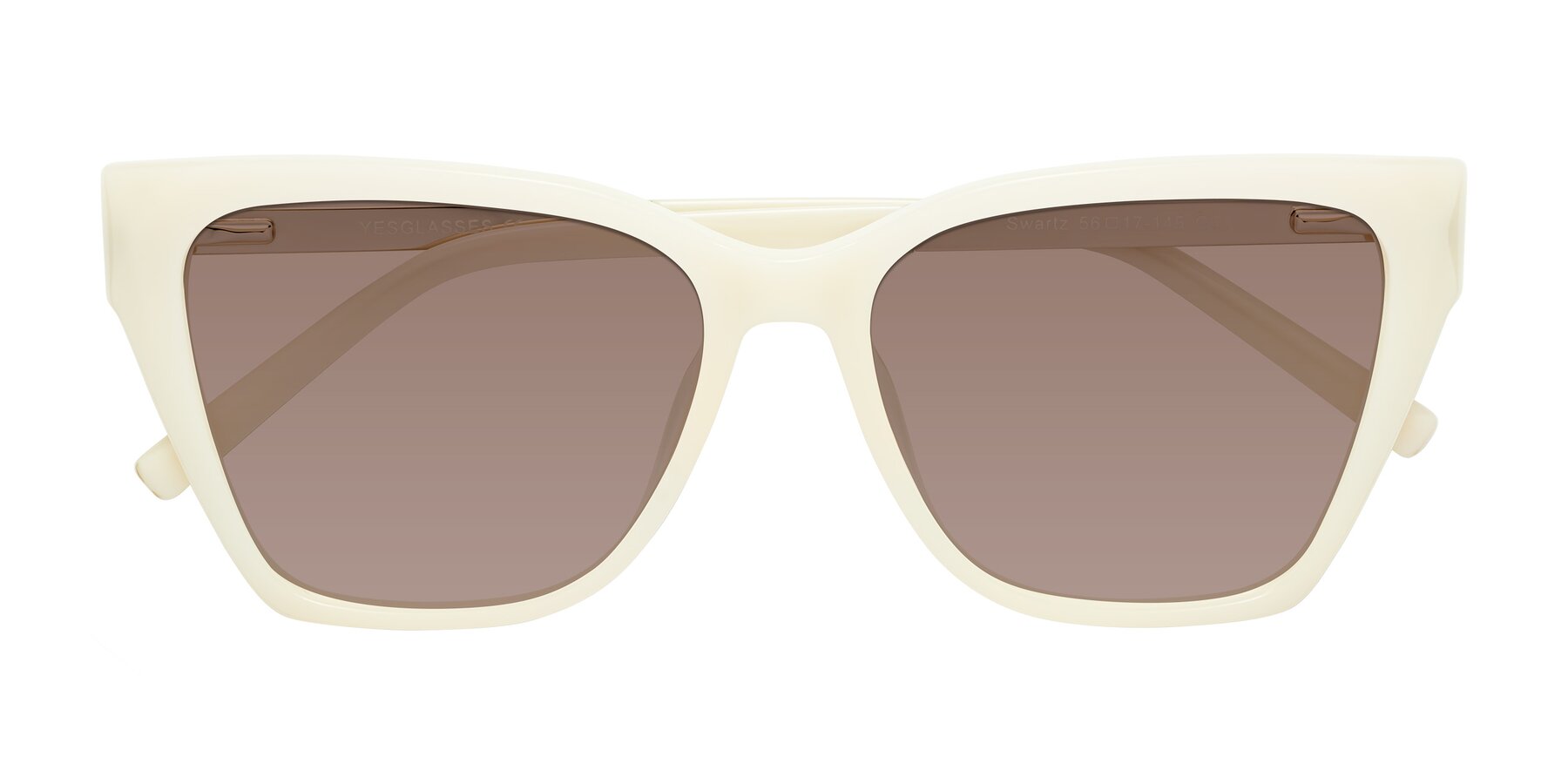 Folded Front of Swartz in Ivory with Medium Brown Tinted Lenses