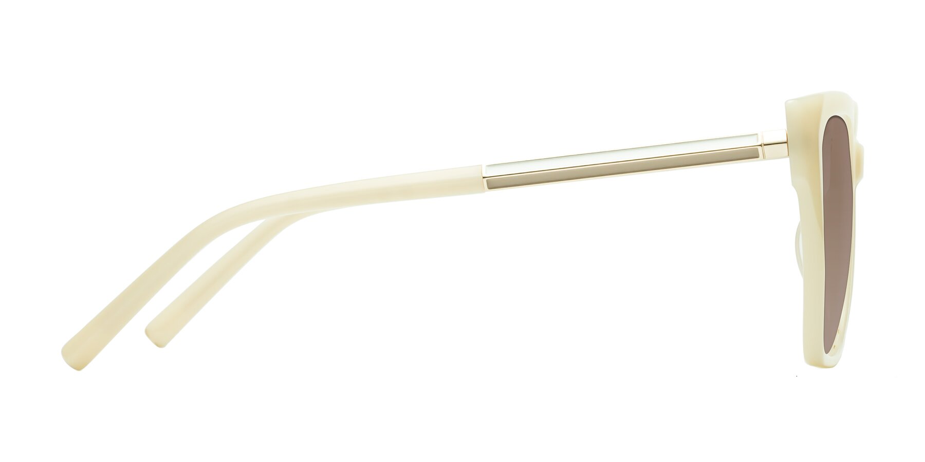 Side of Swartz in Ivory with Medium Brown Tinted Lenses