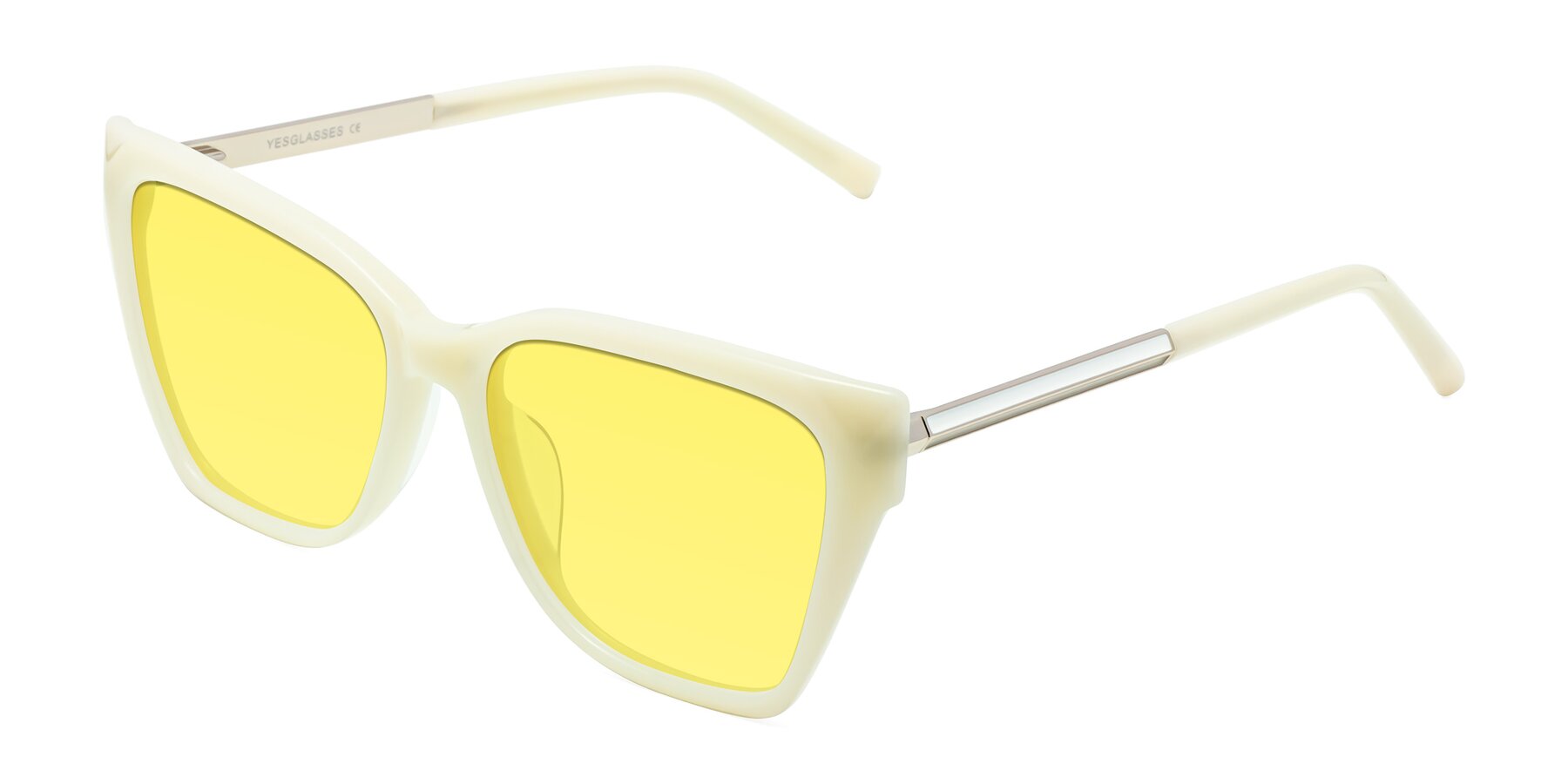Angle of Swartz in Ivory with Medium Yellow Tinted Lenses