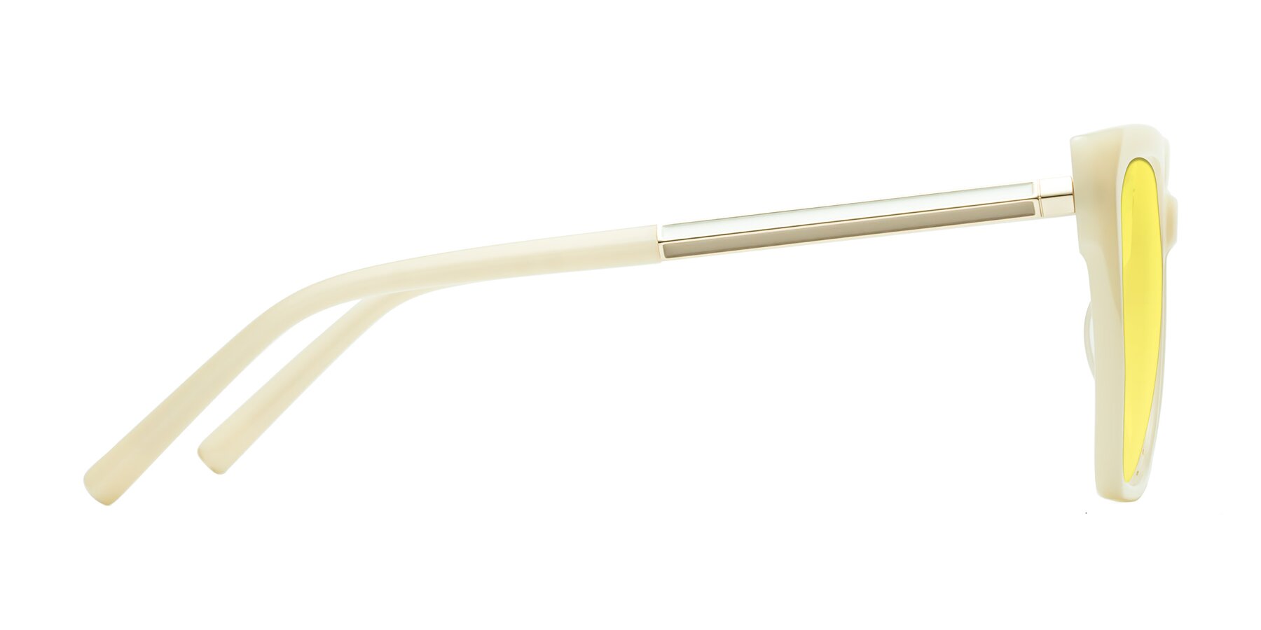Side of Swartz in Ivory with Medium Yellow Tinted Lenses
