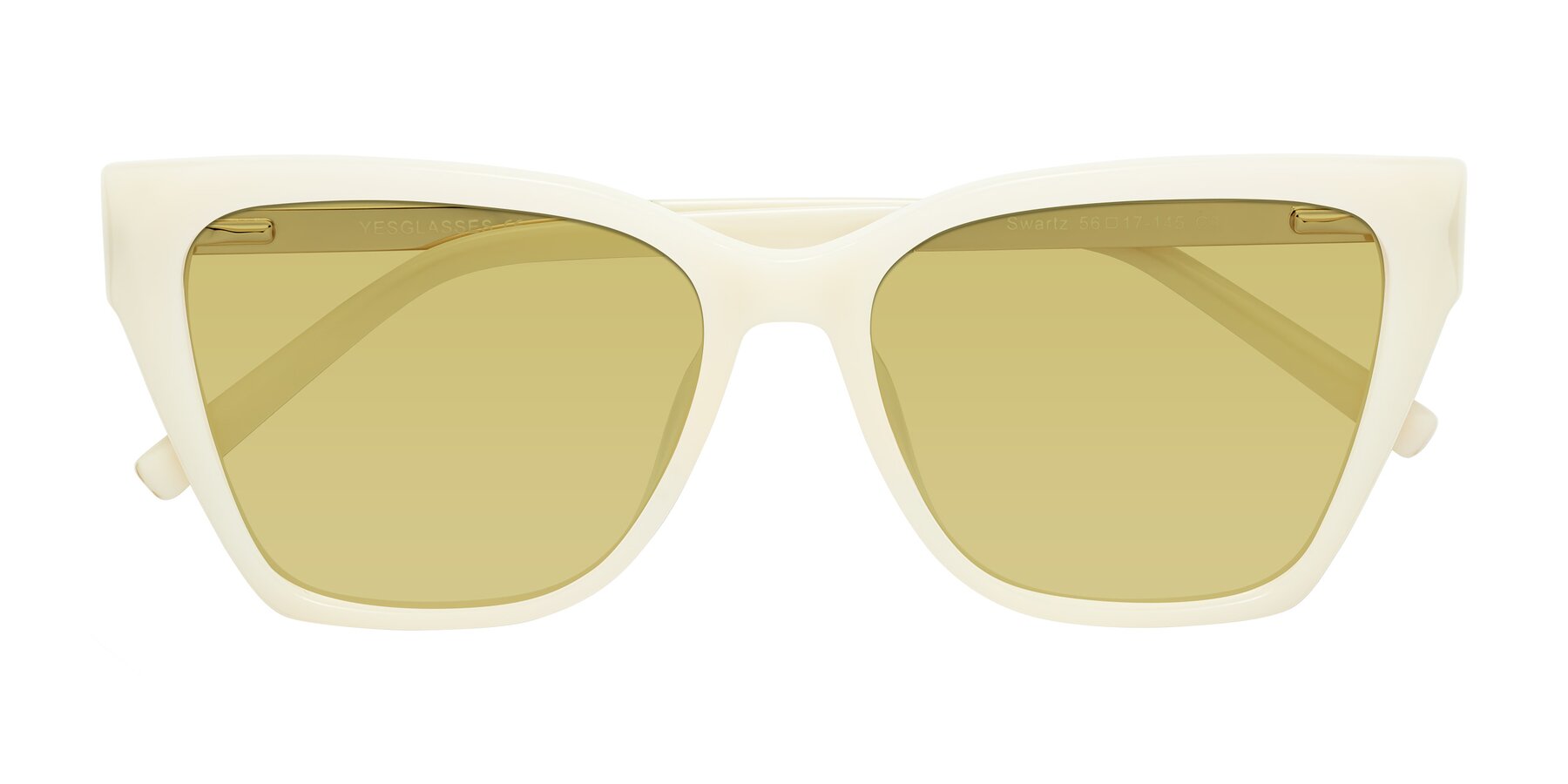 Folded Front of Swartz in Ivory with Medium Champagne Tinted Lenses