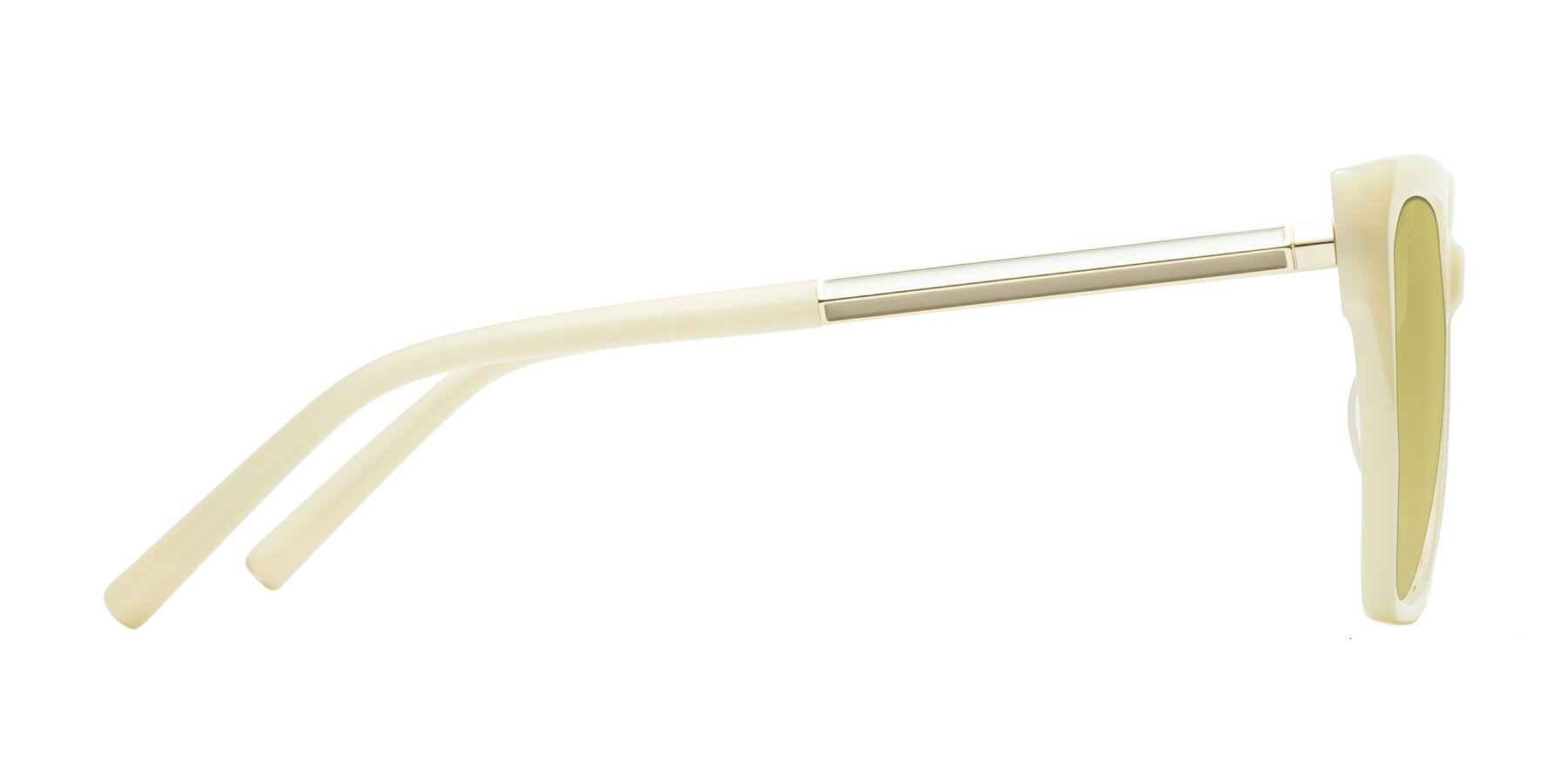 Side of Swartz in Ivory with Medium Champagne Tinted Lenses