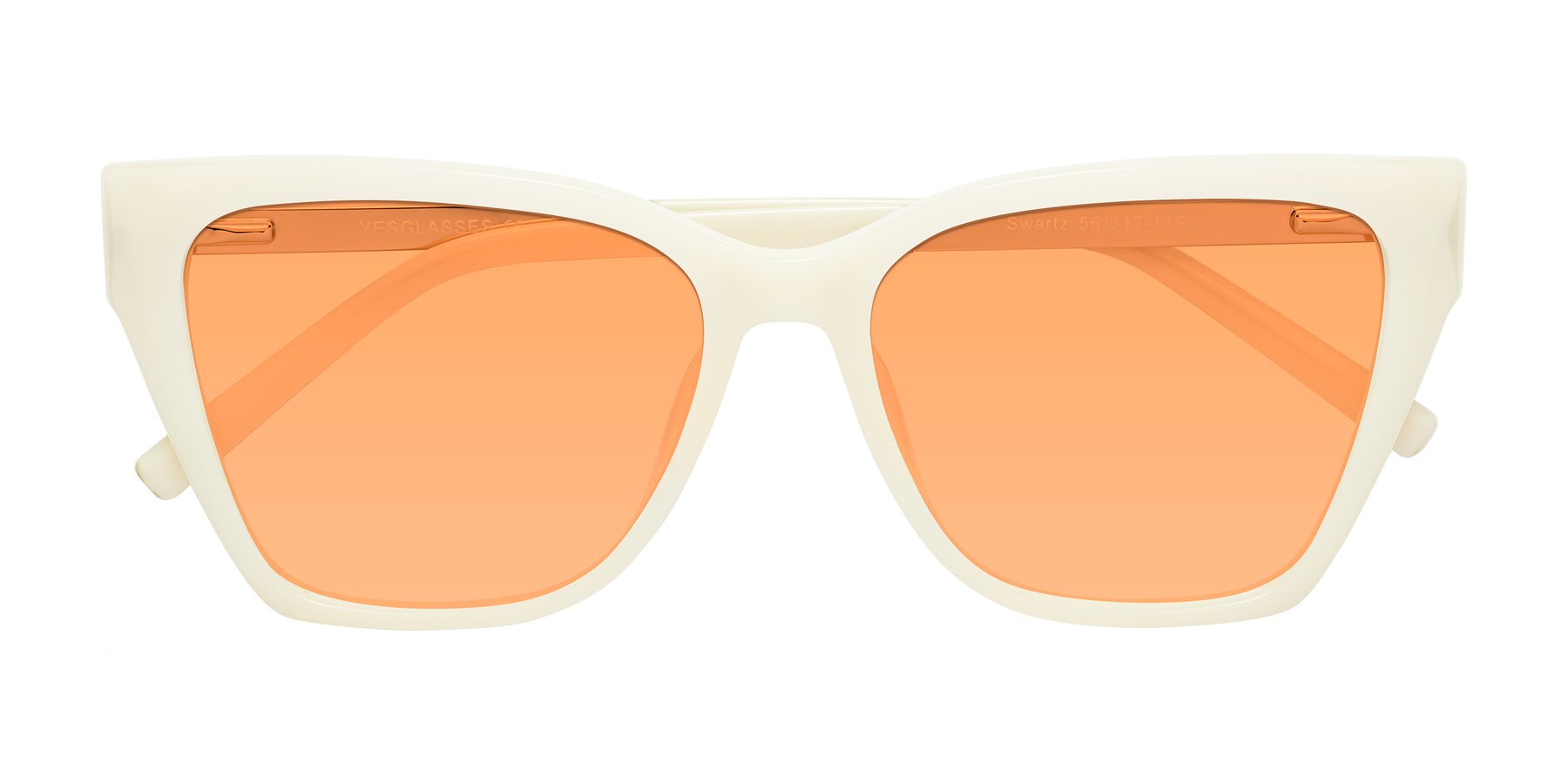 Folded Front of Swartz in Ivory with Medium Orange Tinted Lenses