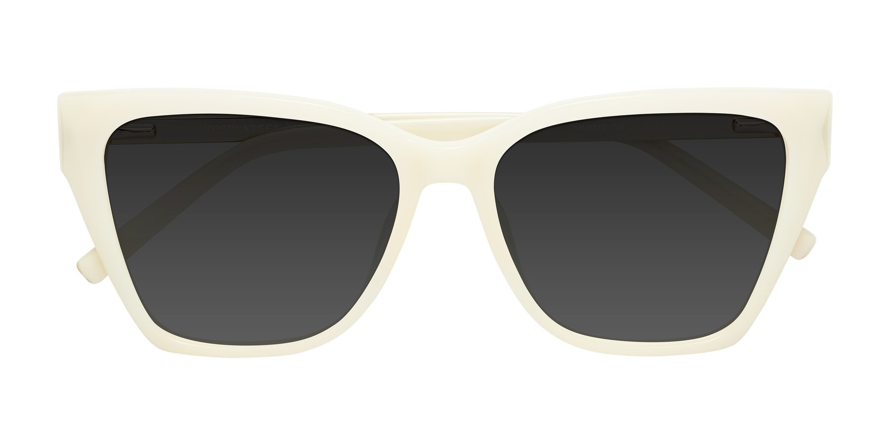 Folded Front of Swartz in Ivory with Gray Tinted Lenses