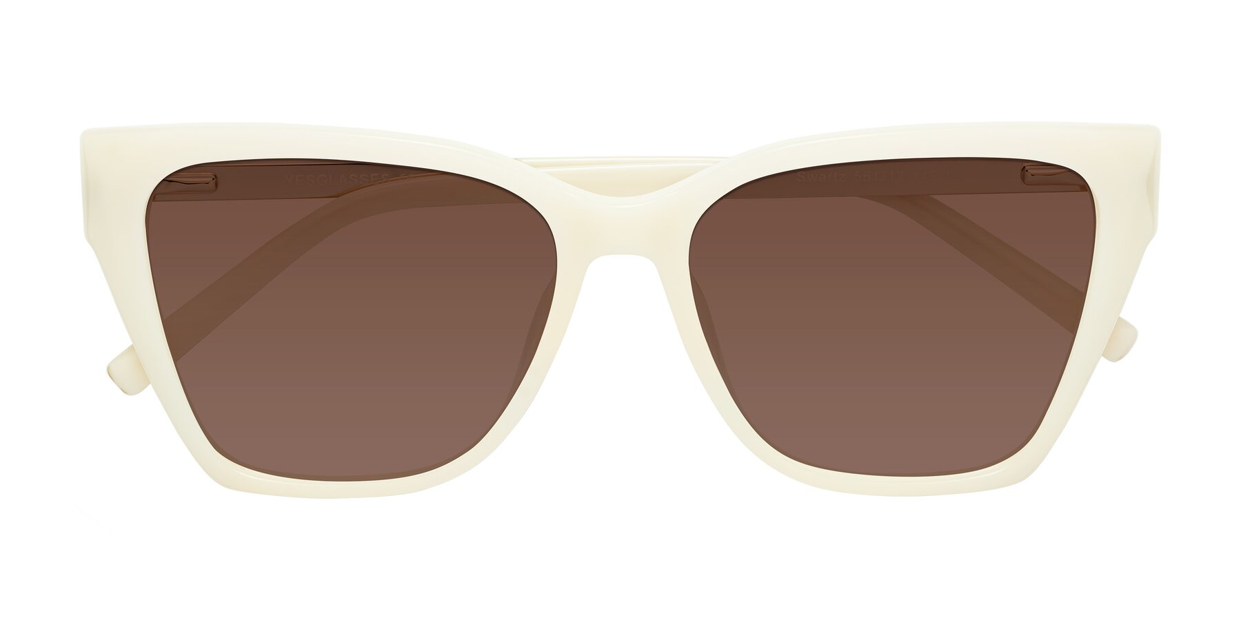 Folded Front of Swartz in Ivory with Brown Tinted Lenses