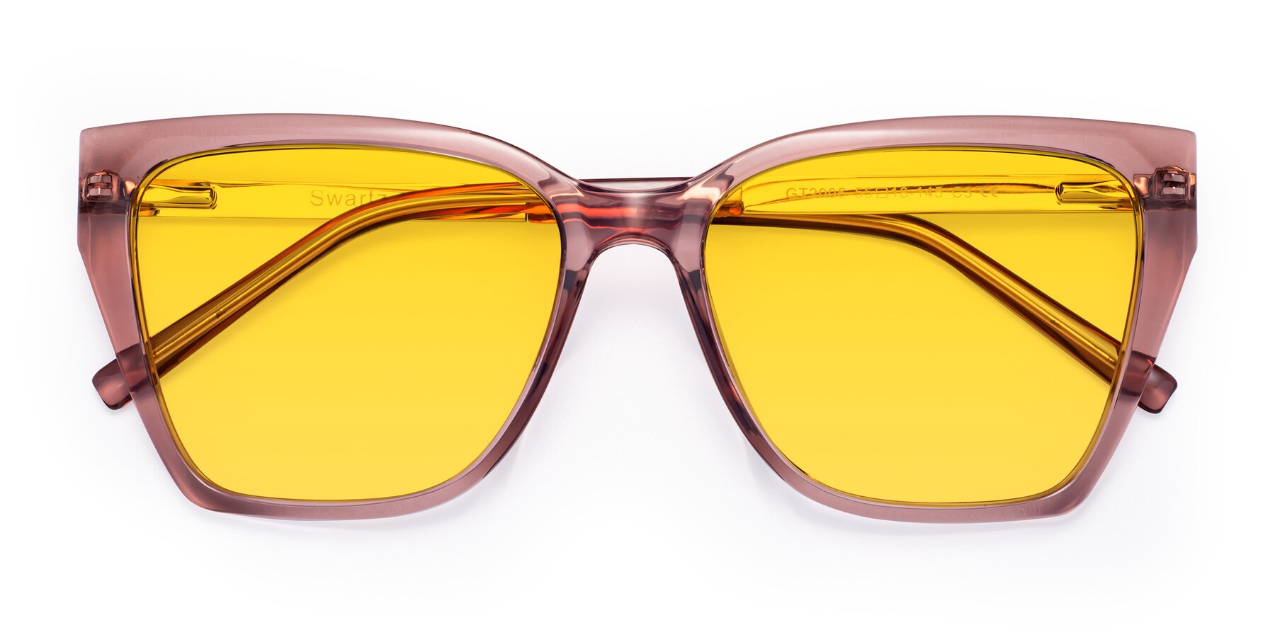 Folded Front of Swartz in Grape with Yellow Tinted Lenses