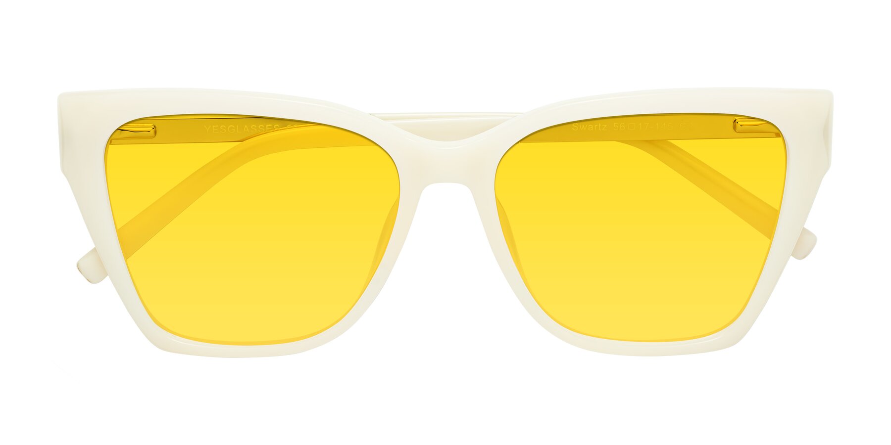 Folded Front of Swartz in Ivory with Yellow Tinted Lenses