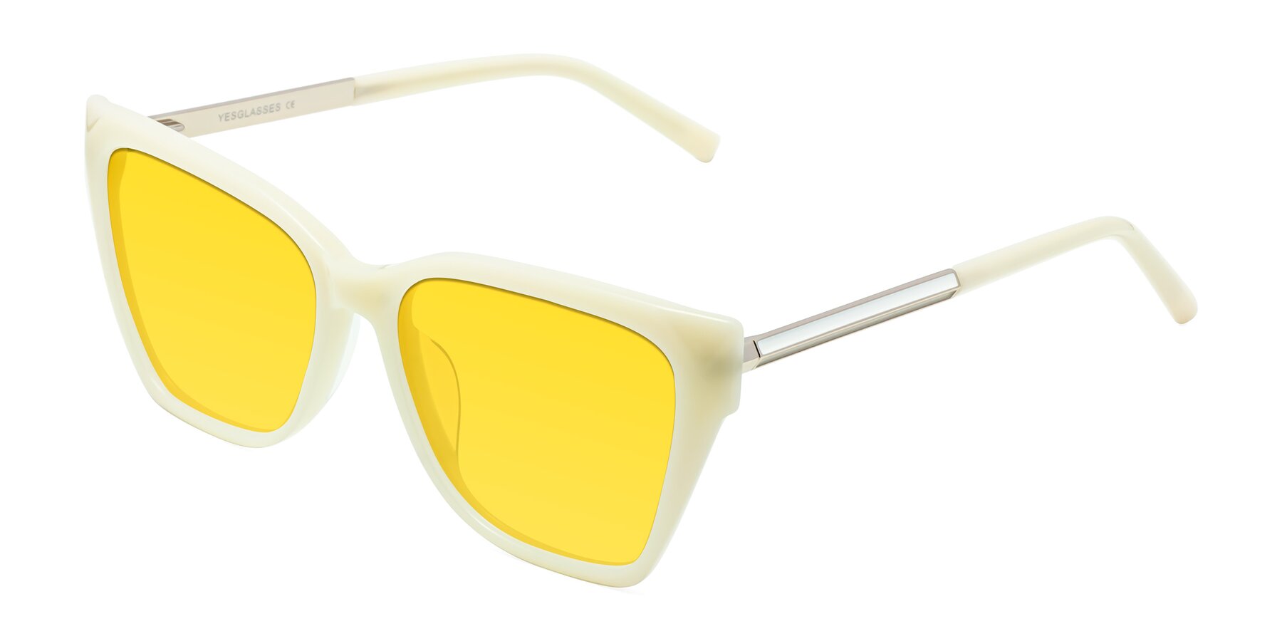 Angle of Swartz in Ivory with Yellow Tinted Lenses