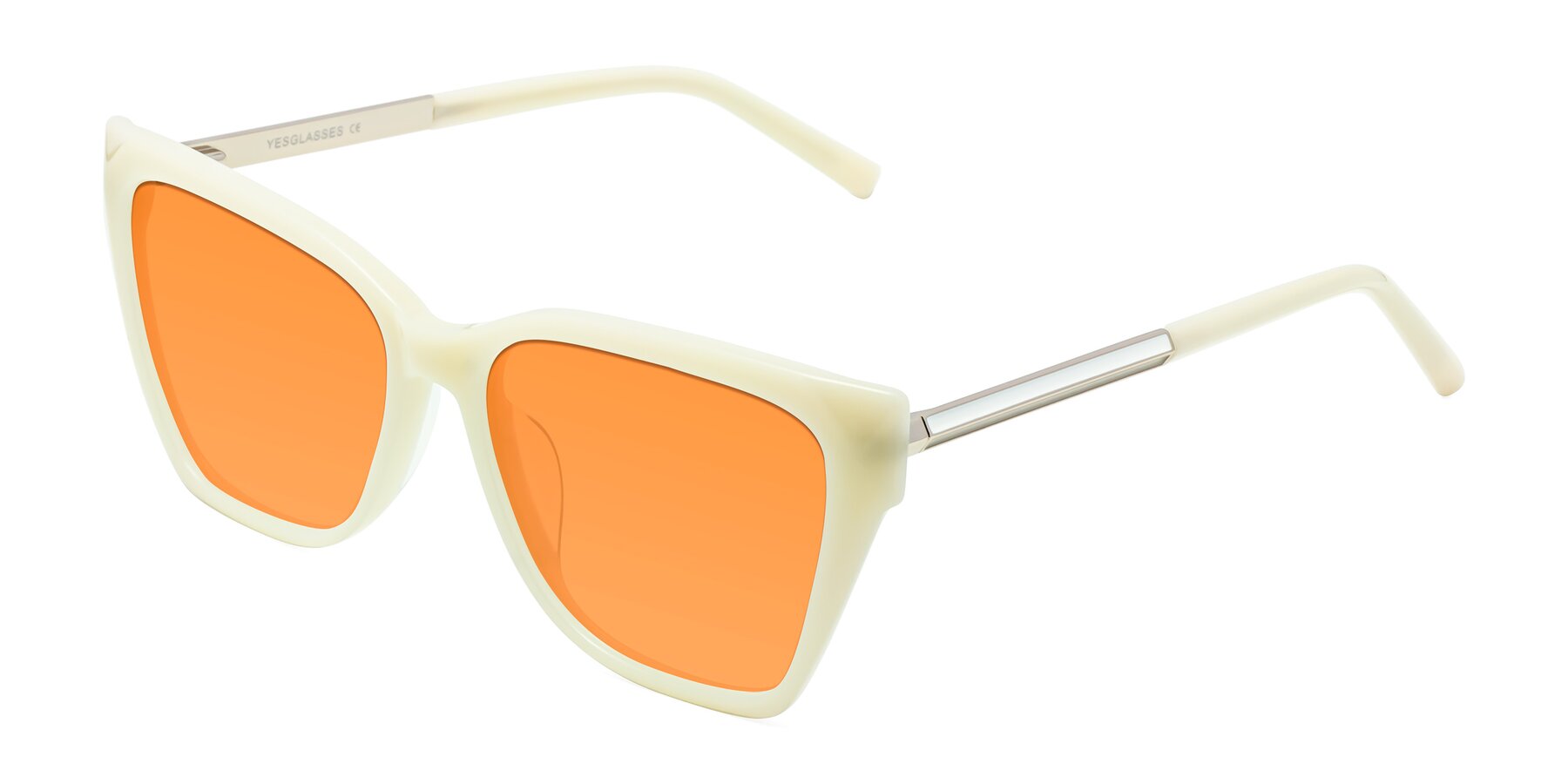 Angle of Swartz in Ivory with Orange Tinted Lenses