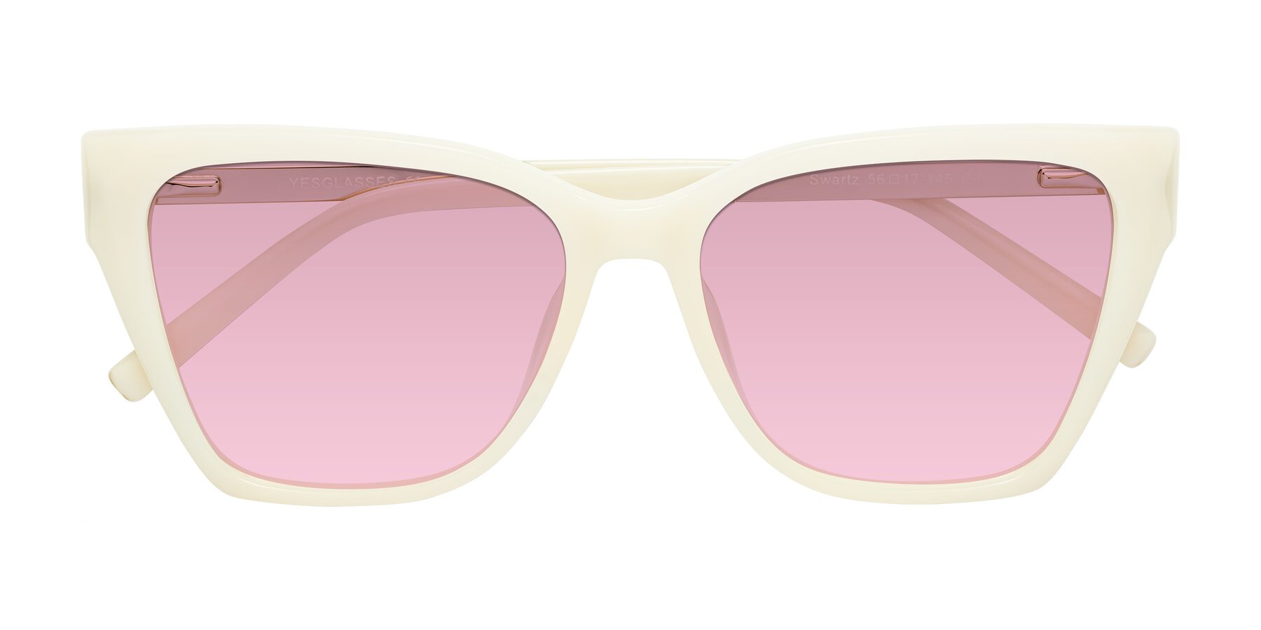 Folded Front of Swartz in Ivory with Light Wine Tinted Lenses