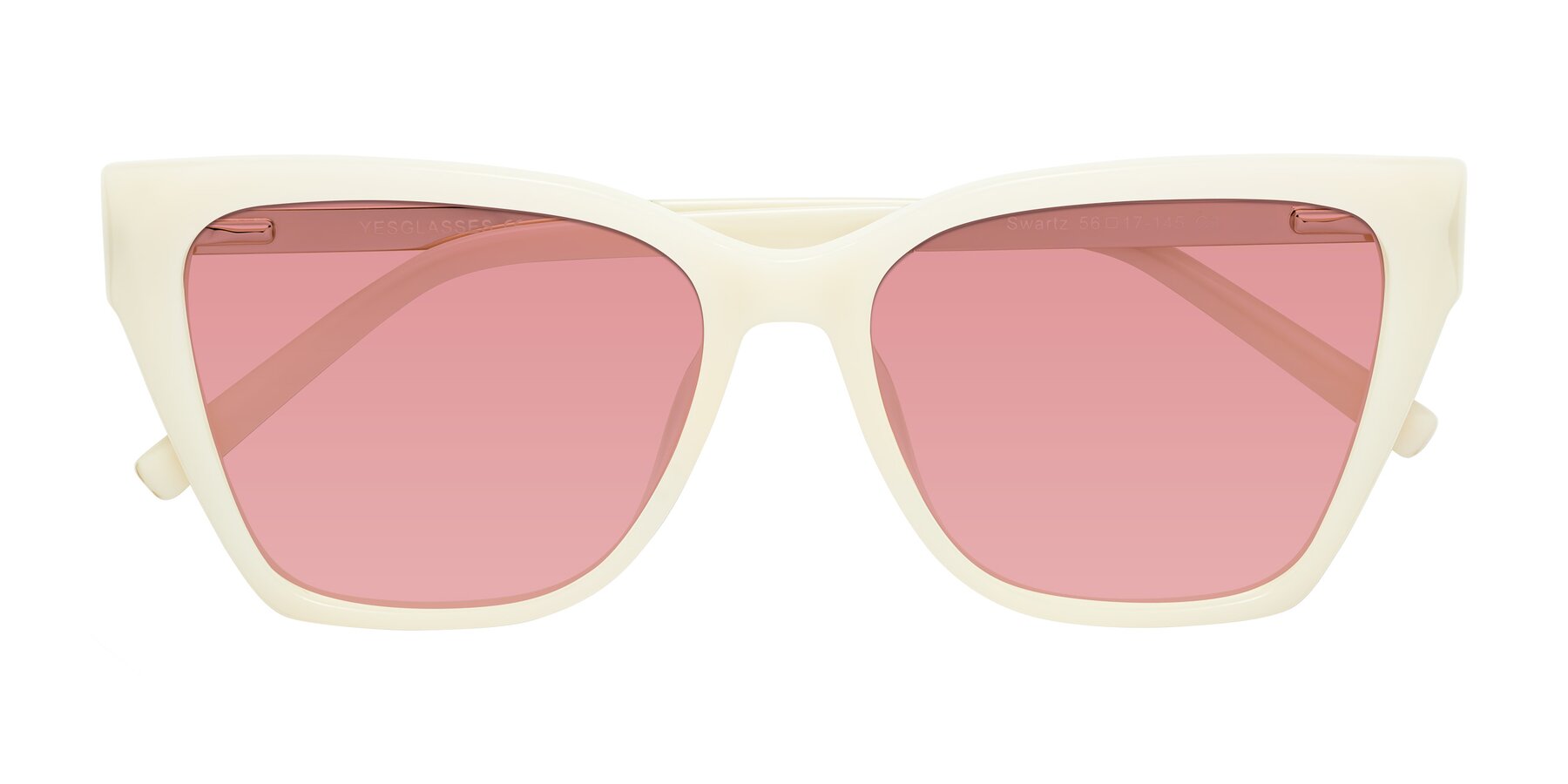 Folded Front of Swartz in Ivory with Medium Garnet Tinted Lenses