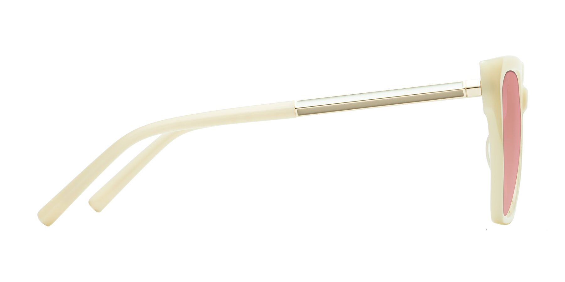 Side of Swartz in Ivory with Medium Garnet Tinted Lenses