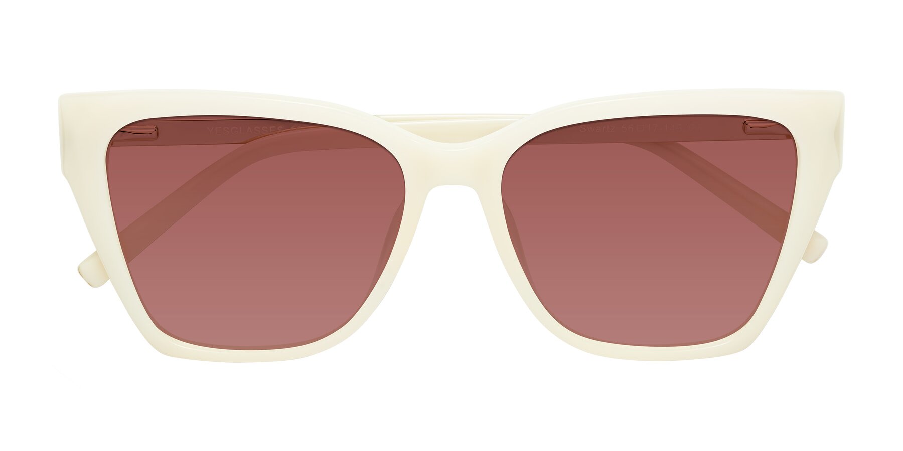 Folded Front of Swartz in Ivory with Garnet Tinted Lenses