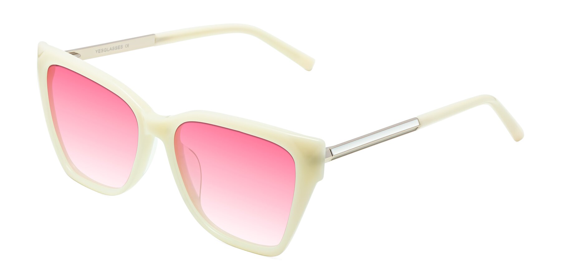 Angle of Swartz in Ivory with Pink Gradient Lenses