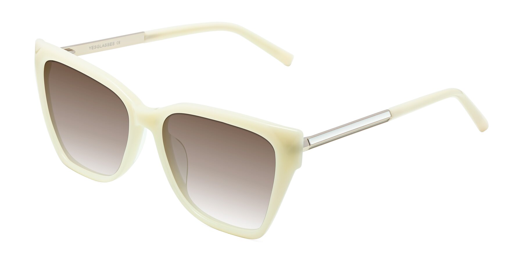 Angle of Swartz in Ivory with Brown Gradient Lenses