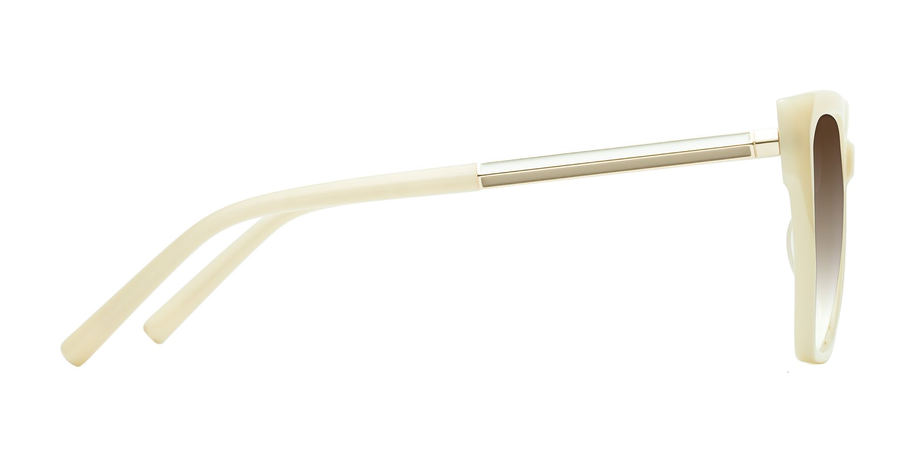 Side of Swartz in Ivory with Brown Gradient Lenses