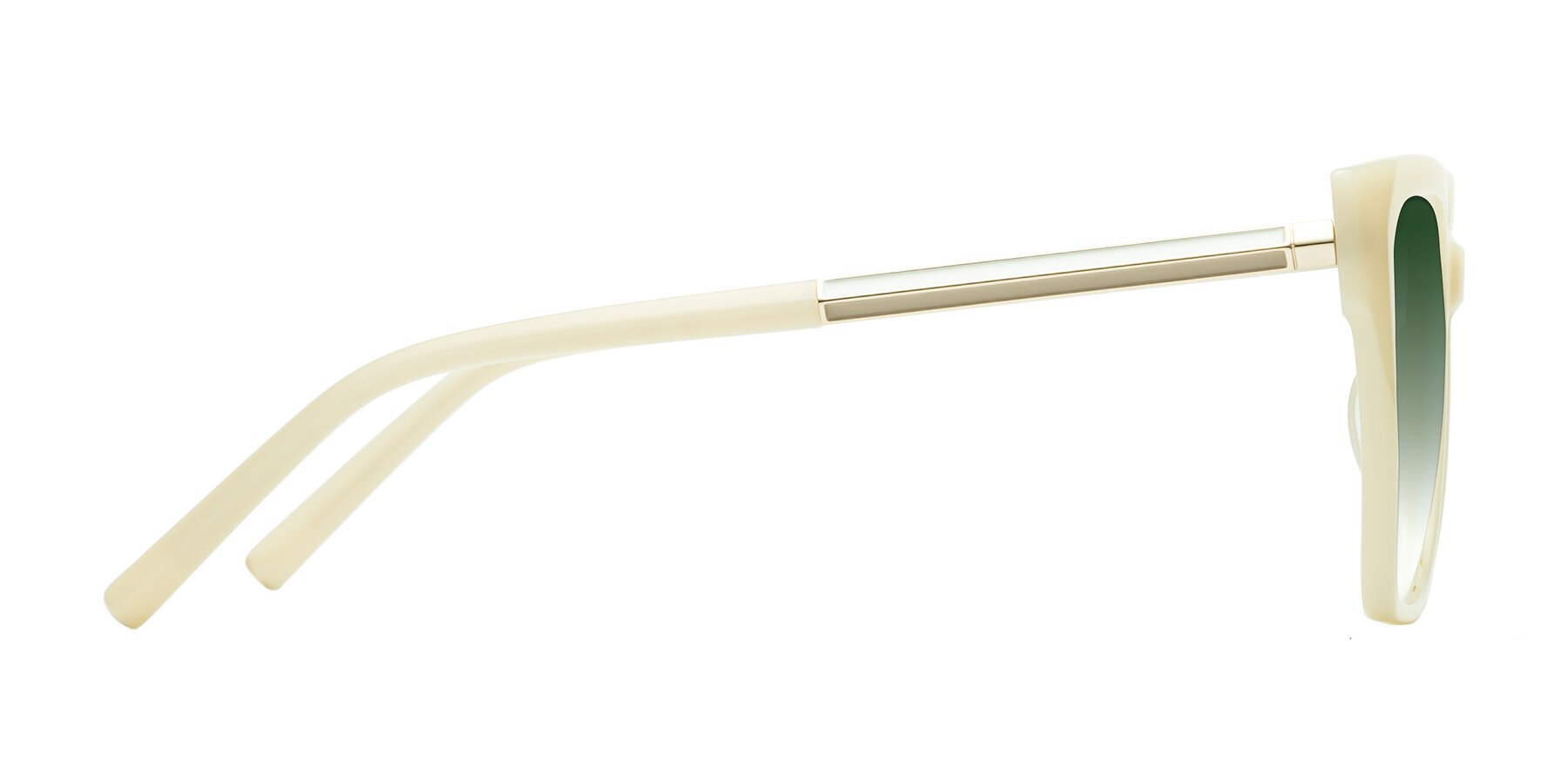 Side of Swartz in Ivory with Green Gradient Lenses