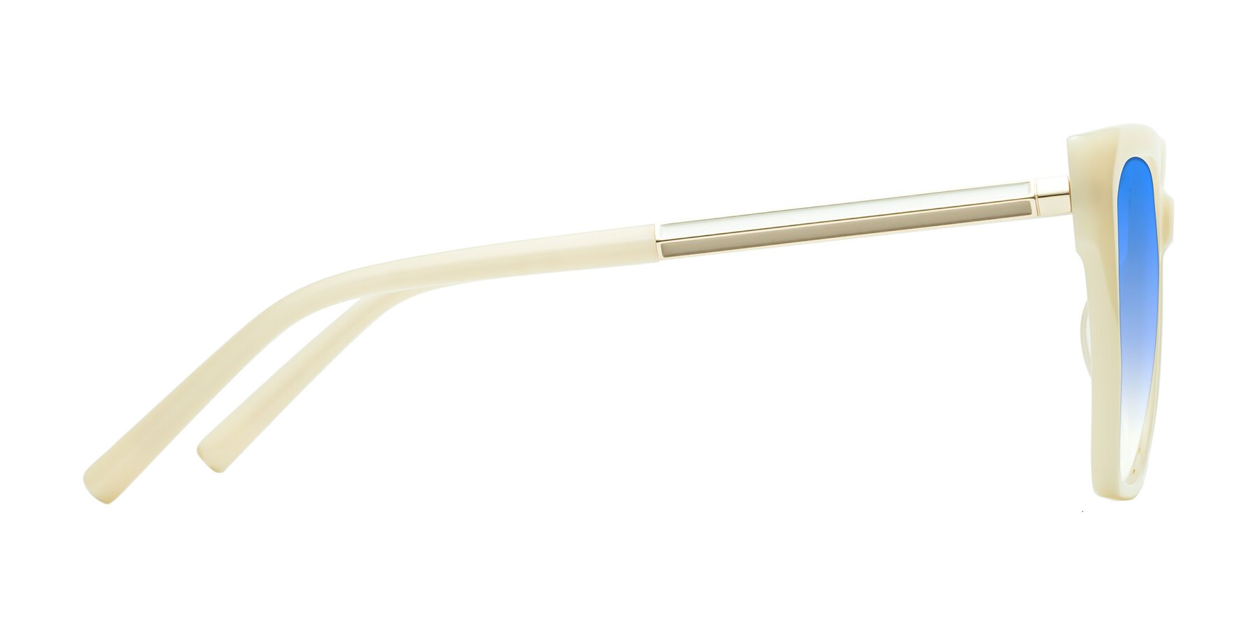 Side of Swartz in Ivory with Blue Gradient Lenses