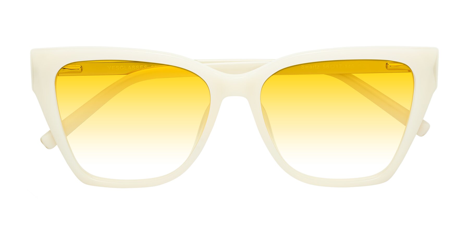 Folded Front of Swartz in Ivory with Yellow Gradient Lenses