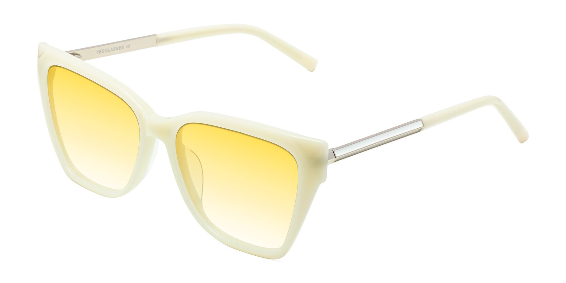 Angle of Swartz in Ivory with Yellow Gradient Lenses