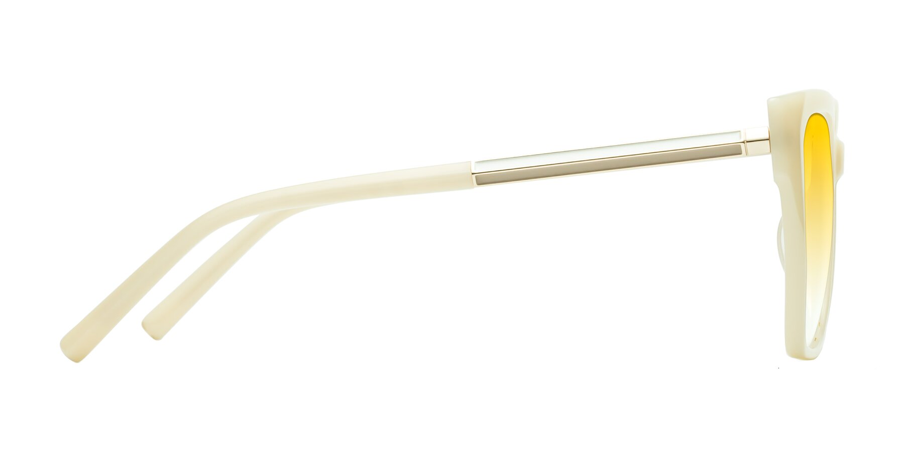 Side of Swartz in Ivory with Yellow Gradient Lenses