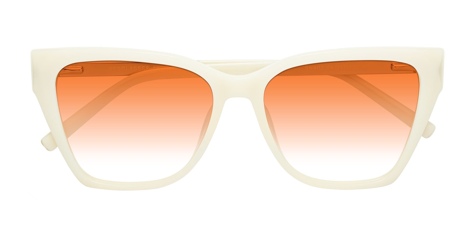 Folded Front of Swartz in Ivory with Orange Gradient Lenses