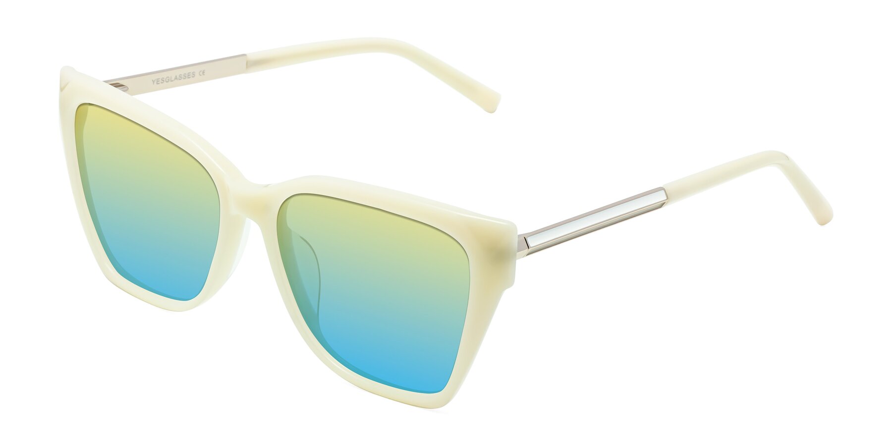 Angle of Swartz in Ivory with Yellow / Blue Gradient Lenses